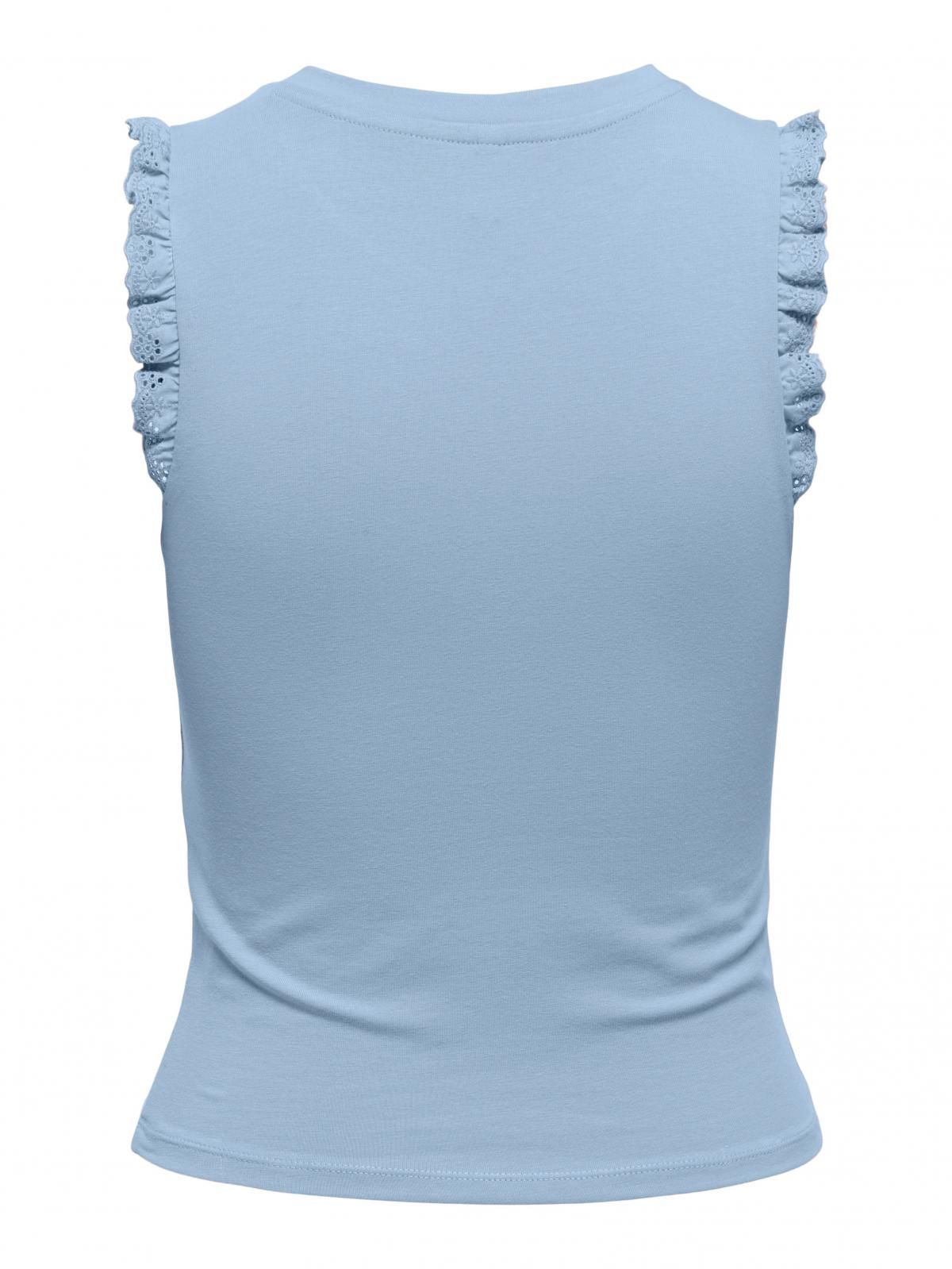 온리 프릴 민소매 티셔츠 라이트블루 15367473_3013 BLUE / SOFT CHAMBRAY - 상세 이미지 5