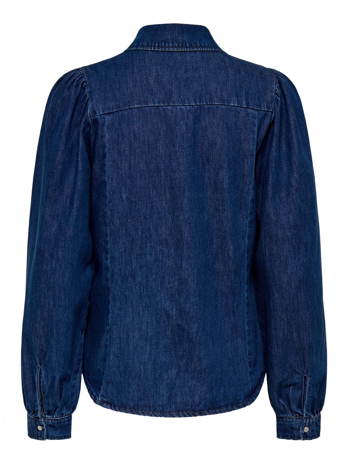 온리 트렌디 벌룬 슬리브 데님 셔츠 15360574_2114_1228315 BLUE / DARK BLUE DENIM - 상세 이미지 5