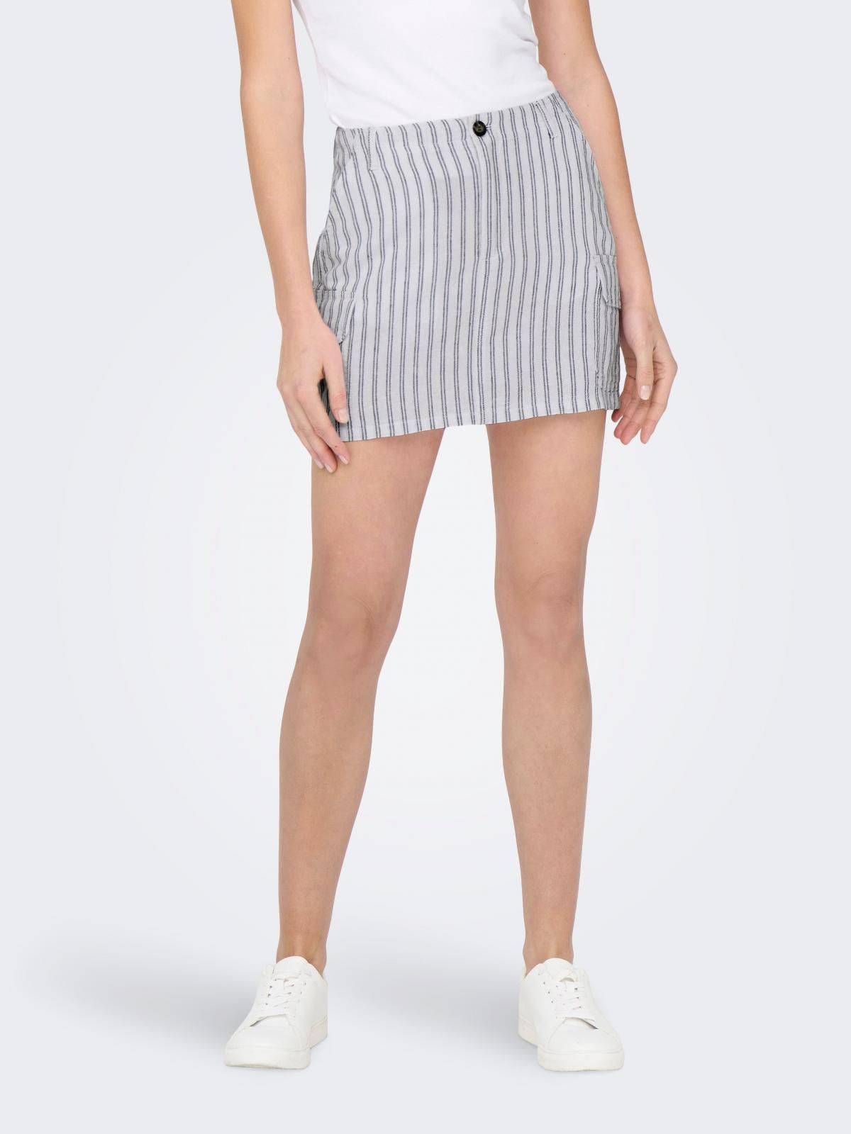 온리 스트라이프 미니 스커트 벨트고리 15310982_5_1098492 WHITE / BRIGHT WHITE - 메인 이미지