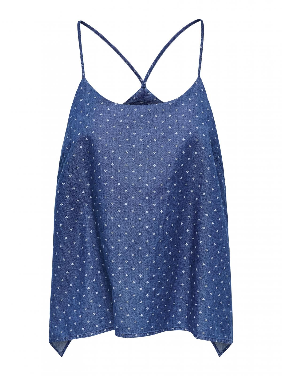 온리 도트 패턴 브이넥 스트랩 탑 15343005_2115_1167319 BLUE / MEDIUM BLUE DENIM - 상세 이미지 3