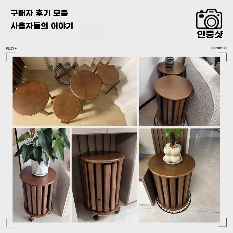 원목 대나무 적층식 스툴 인테리어 보조의자 다용도 원형 레귤러 젠가 스툴 4개 - 상세 이미지 4