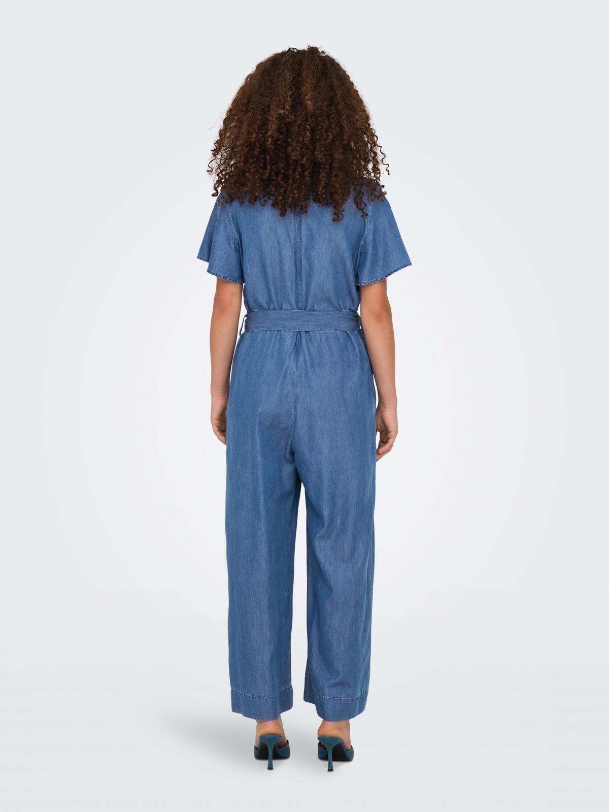 온리 데님 와이드 점프수트 벨트 15344281_2115 BLUE / MEDIUM BLUE DENIM - 상세 이미지 2
