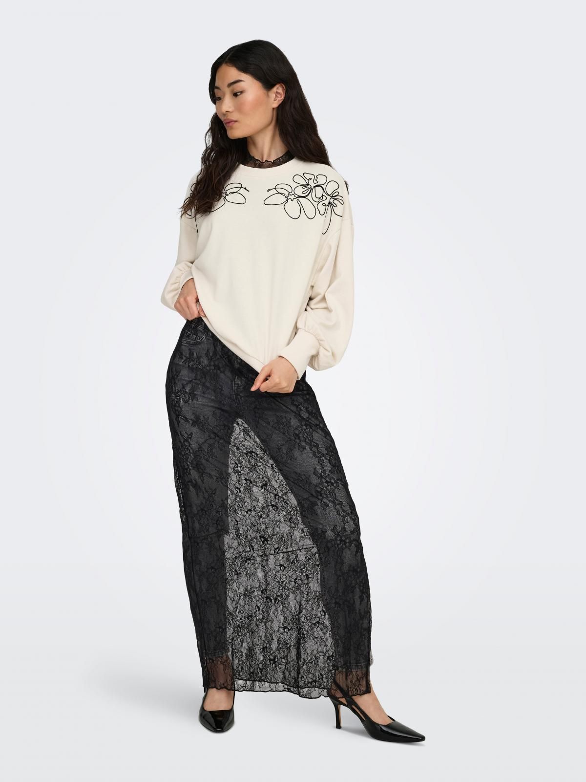 온리 레이스 시스루 롱 원피스 블랙 슬림핏 15359716_2161 BLACK / BLACK - 상세 이미지 2