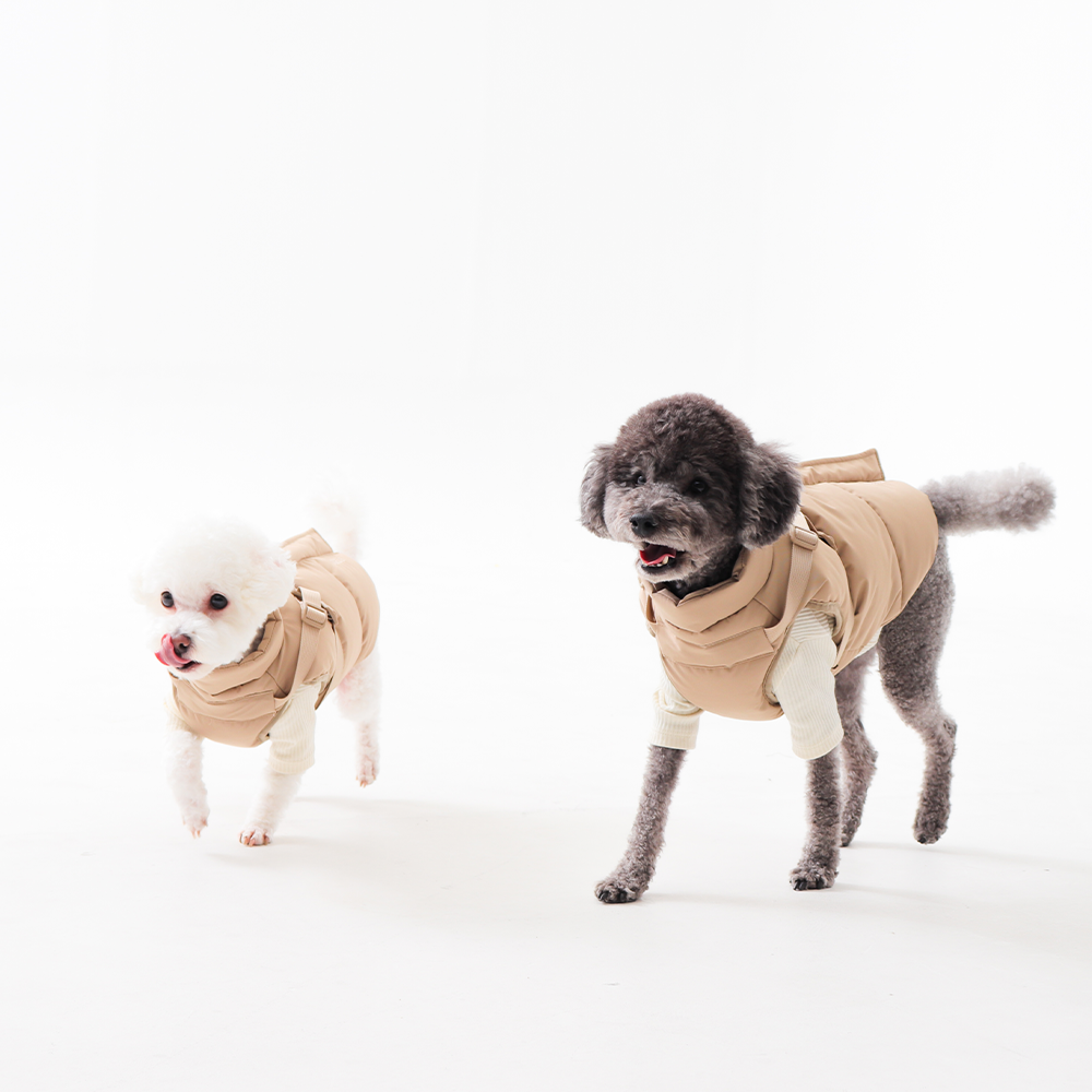 강아지 패딩 하네스 조끼 겨울옷 S