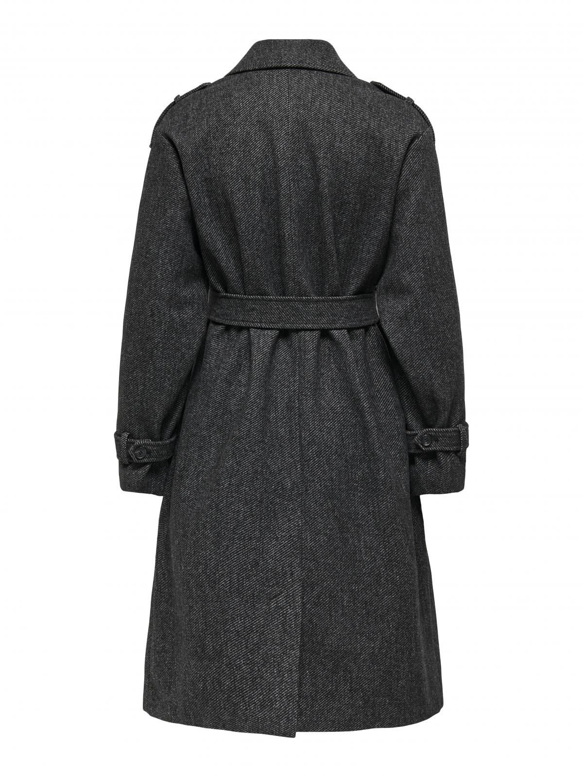 온리 클래식 더블버튼 벨트 트렌치코트 15363034_2383 GREY / DARK GREY MELANGE - 상세 이미지 5