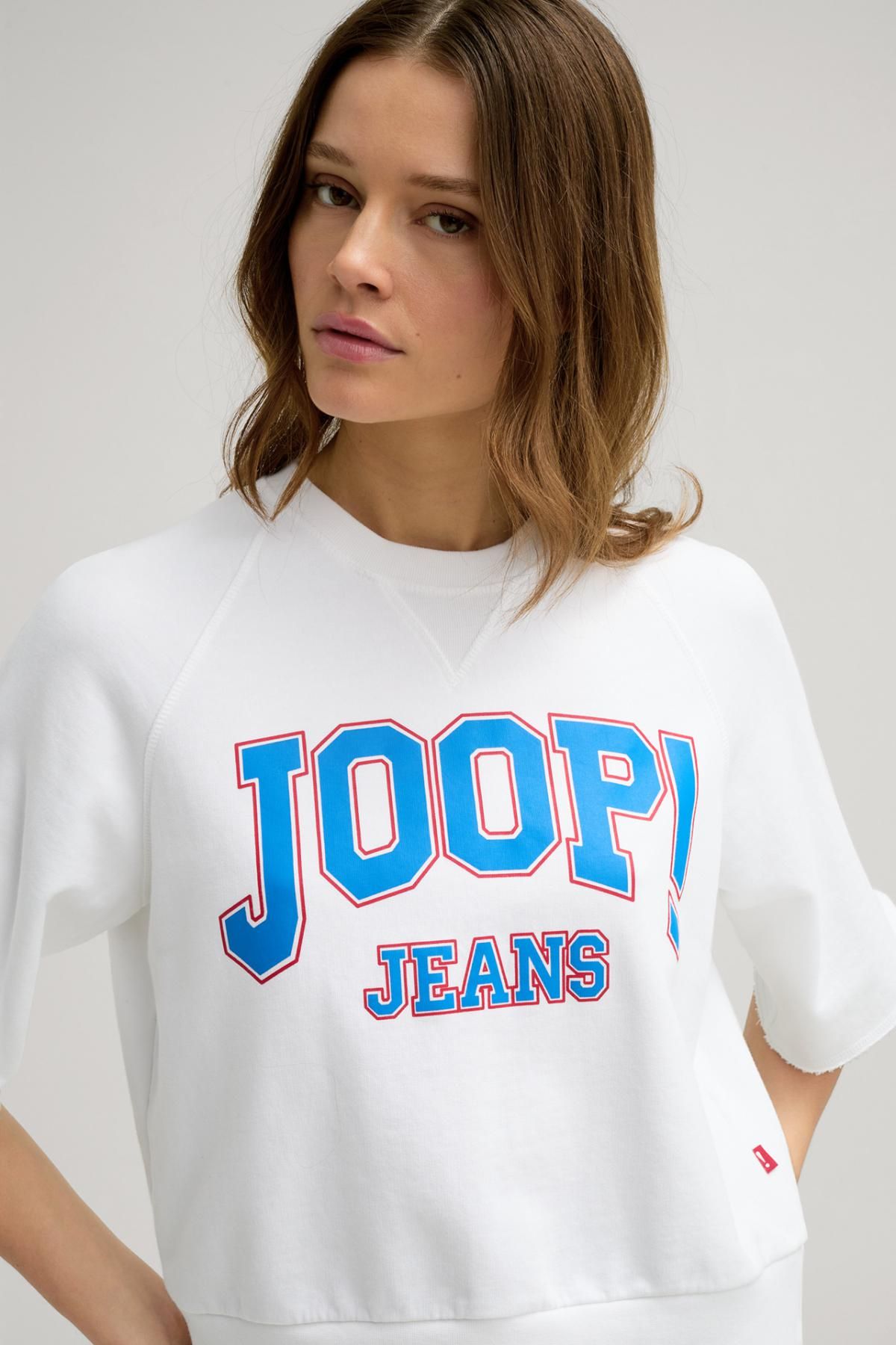 윱 화이트 JOOP 오버핏 크롭 반팔 맨투맨 30046285-10019320-100 WEISS - 상세 이미지 5