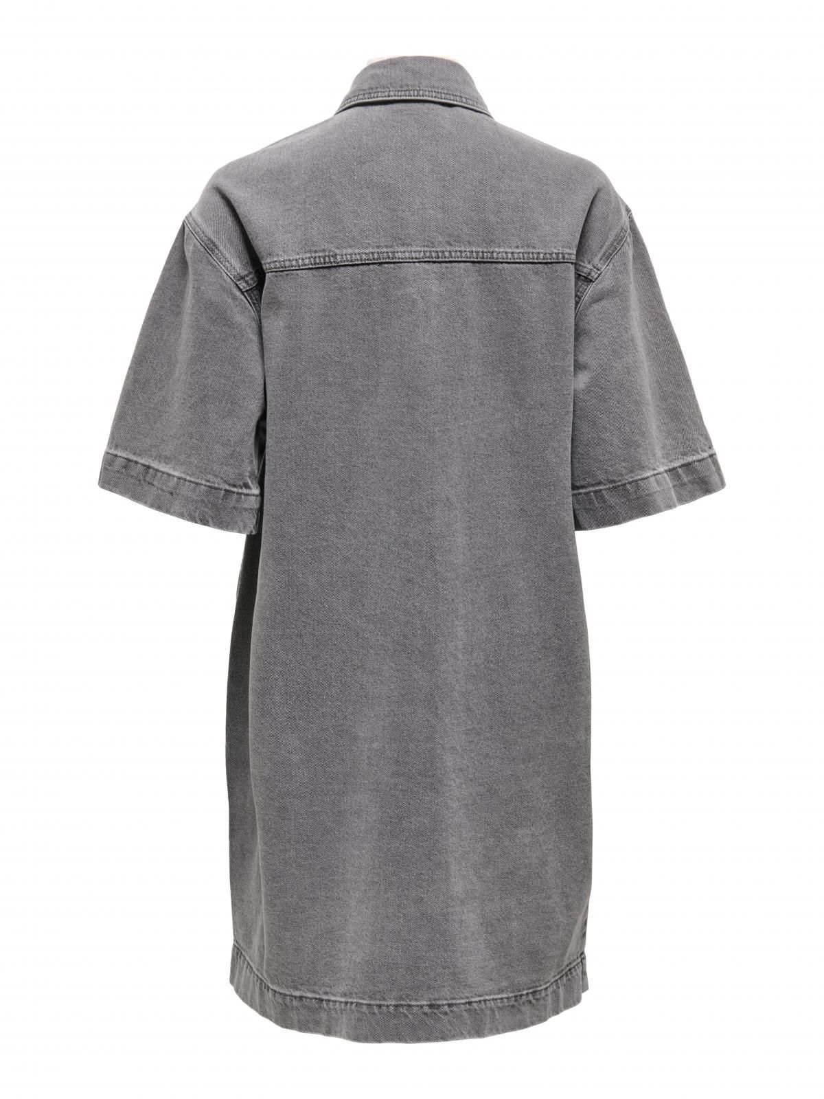온리 테크니컬 연청 데님 셔츠 미니 원피스 15327766_2105 GREY / MEDIUM GREY DENIM - 상세 이미지 4