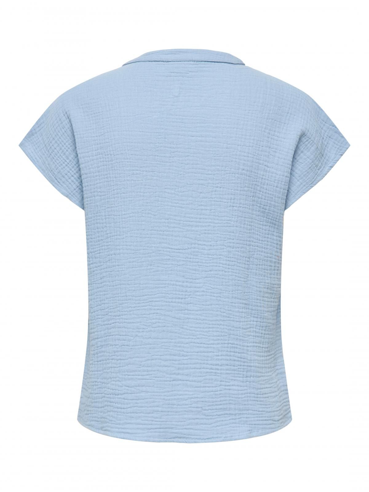 제이디와이 브이넥 벨소매 반팔 블라우스 15317398_3013 BLUE / SOFT CHAMBRAY - 상세 이미지 5