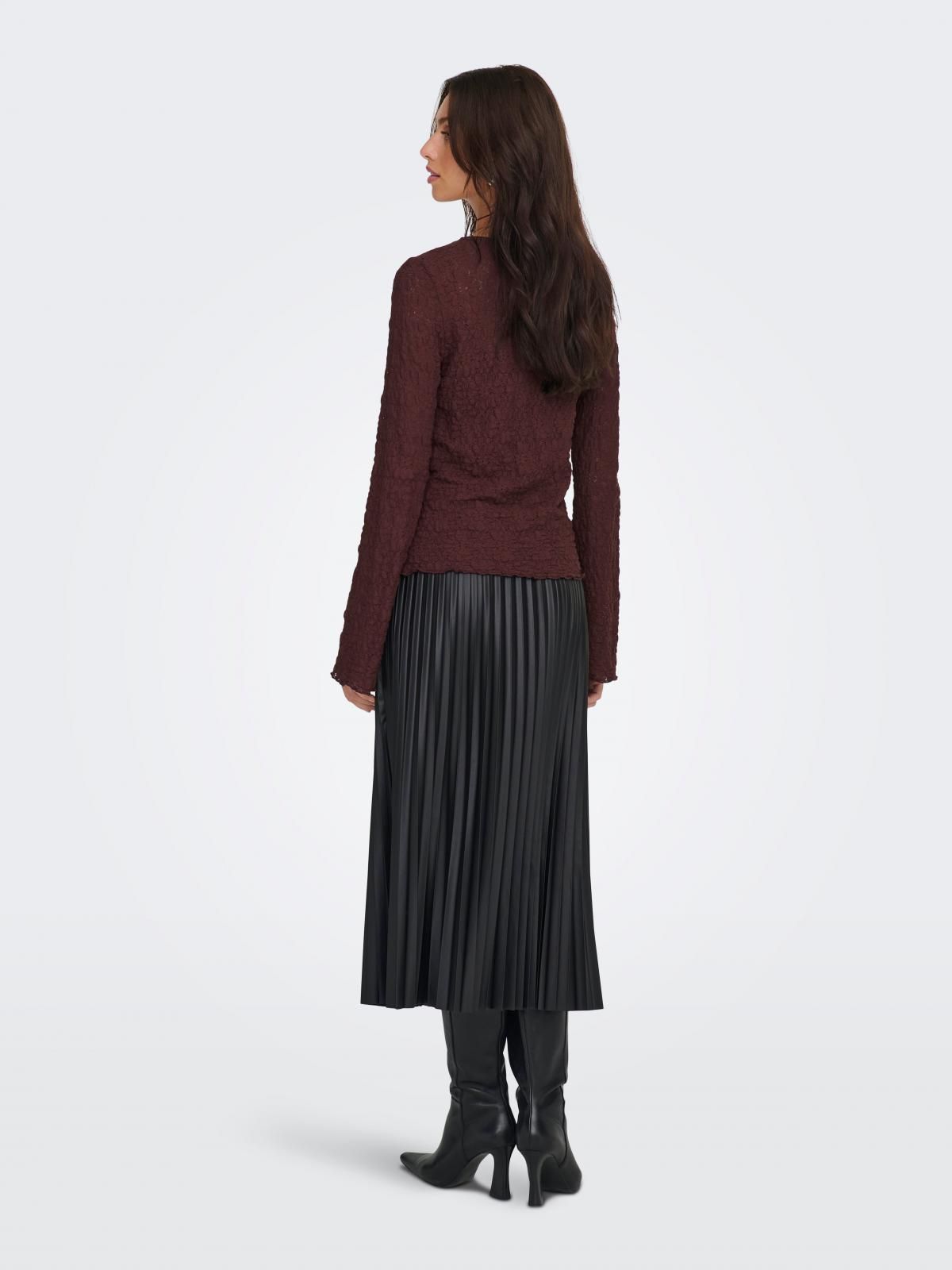 온리 레이스 볼륨소매 엑스트라롱 탑 15364743_1007 PURPLE / DECADENT CHOCOLATE - 상세 이미지 2