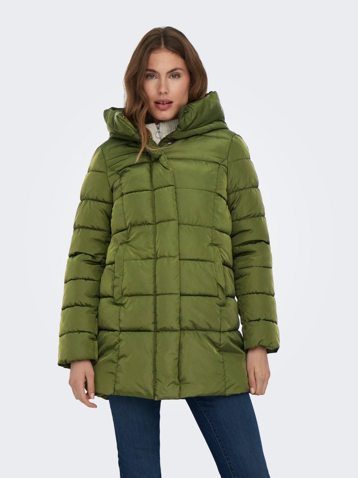 온리 테크니컬 방풍 하이넥 롱 후드 패딩코트 15304782_2009 GREEN / WINTER MOSS - 상품 이미지