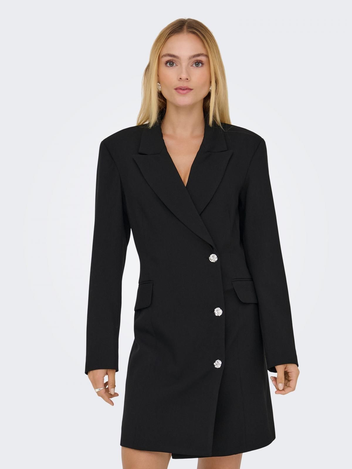 제이디와이 테일러드 블랙 브이넥 미니 원피스 15359746_2161 BLACK / BLACK - 상품 이미지