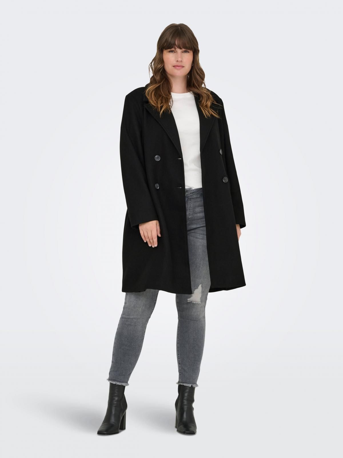 온리 빅사이즈 테크니컬 롱 코트 블랙 15349997_2161 BLACK / BLACK - 상품 이미지