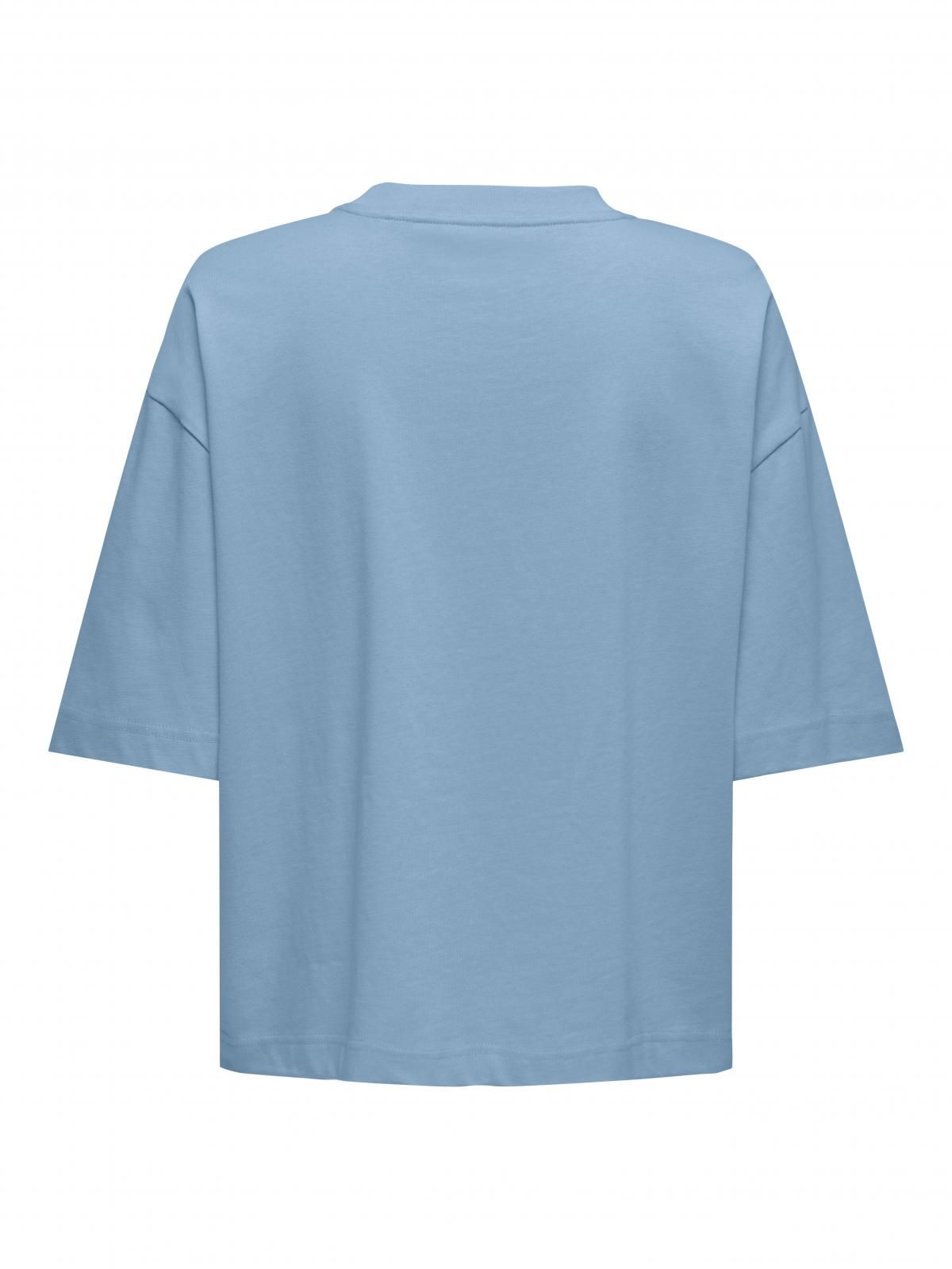 온리 베이직 라운드넥 반팔 티셔츠 15370997_3013 BLUE / SOFT CHAMBRAY - 상세 이미지 4