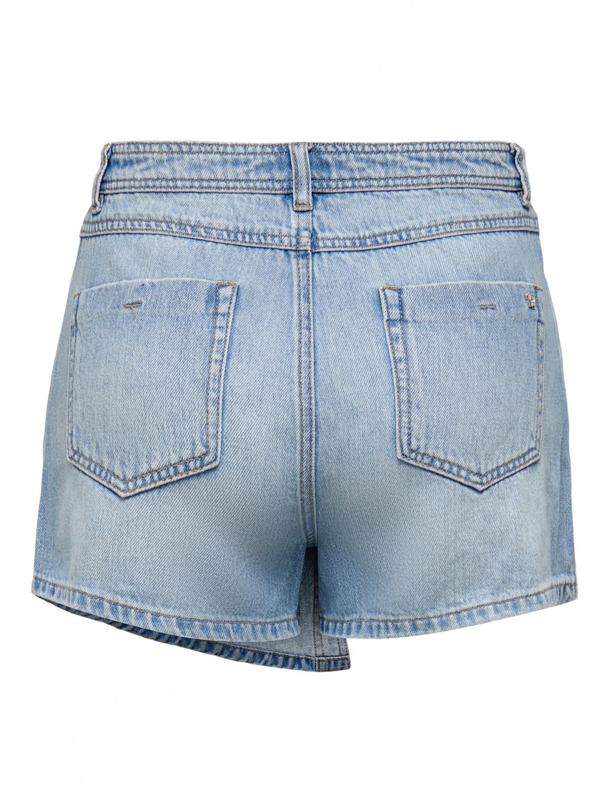 온리 크로스 웨이스트 데님 미니 스커트 15256608_2116 BLUE / LIGHT BLUE DENIM - 상세 이미지 4