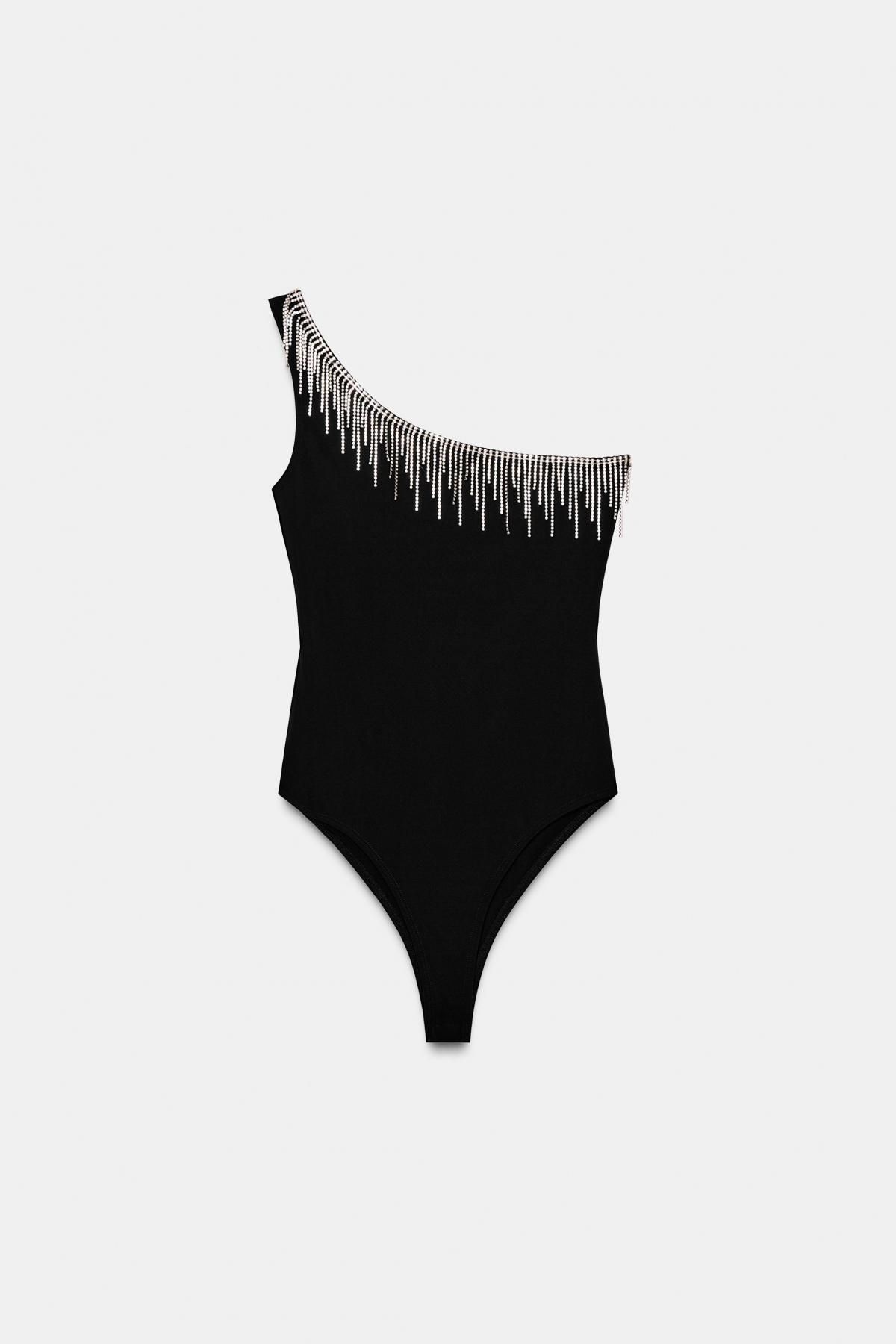 자라 비대칭 글램 프린지 바디수트 1131/869 BLACK - 메인 이미지