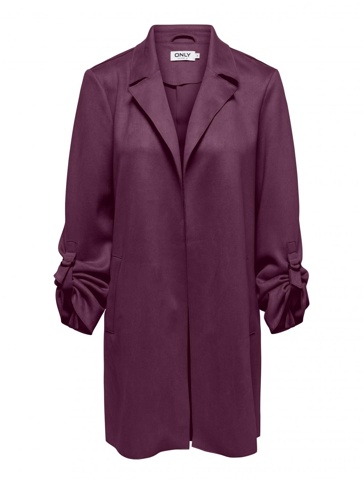 온리 모던 버건디 롱 코트 15179864_1045 PURPLE / MAUVE WINE - 상세 이미지 3