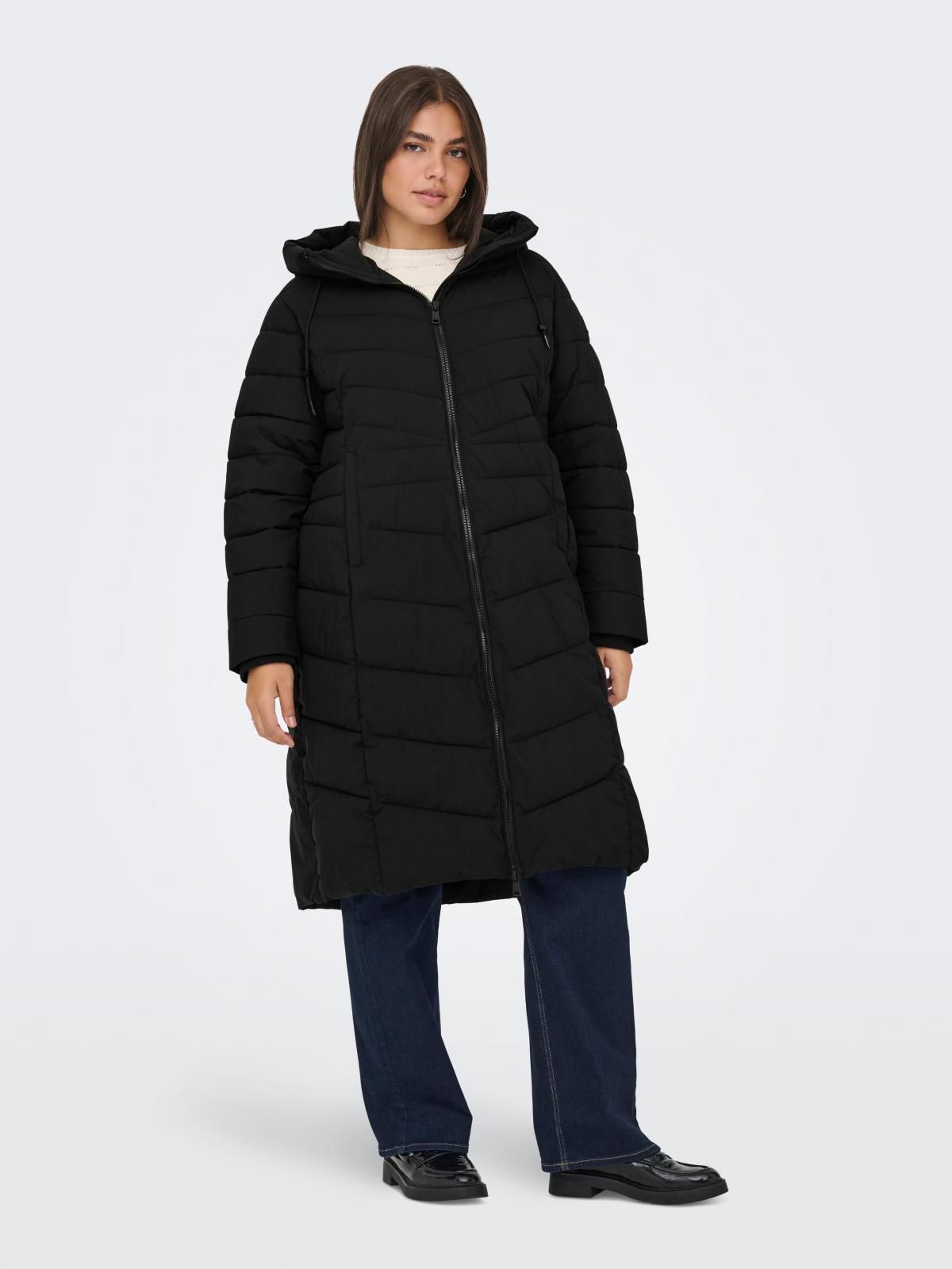 온리 빅사이즈 롱 패딩 후드 코트 15354594_2161 BLACK / BLACK - 상품 이미지
