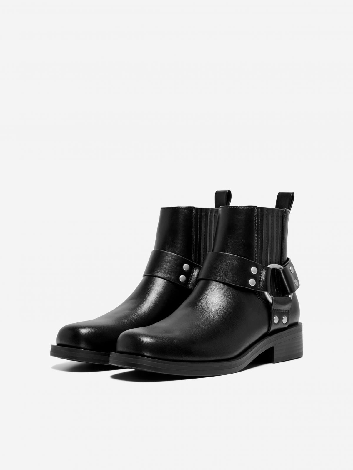 온리 테크니컬 바이커 앵클 부츠 로우힐 15329813_2161 BLACK / BLACK - 상세 이미지 5