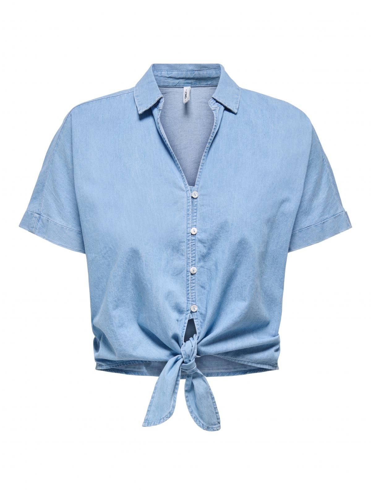 온리 테크니컬 라이트 매듭 반팔 셔츠 15348893_2116 BLUE / LIGHT BLUE DENIM - 상세 이미지 3