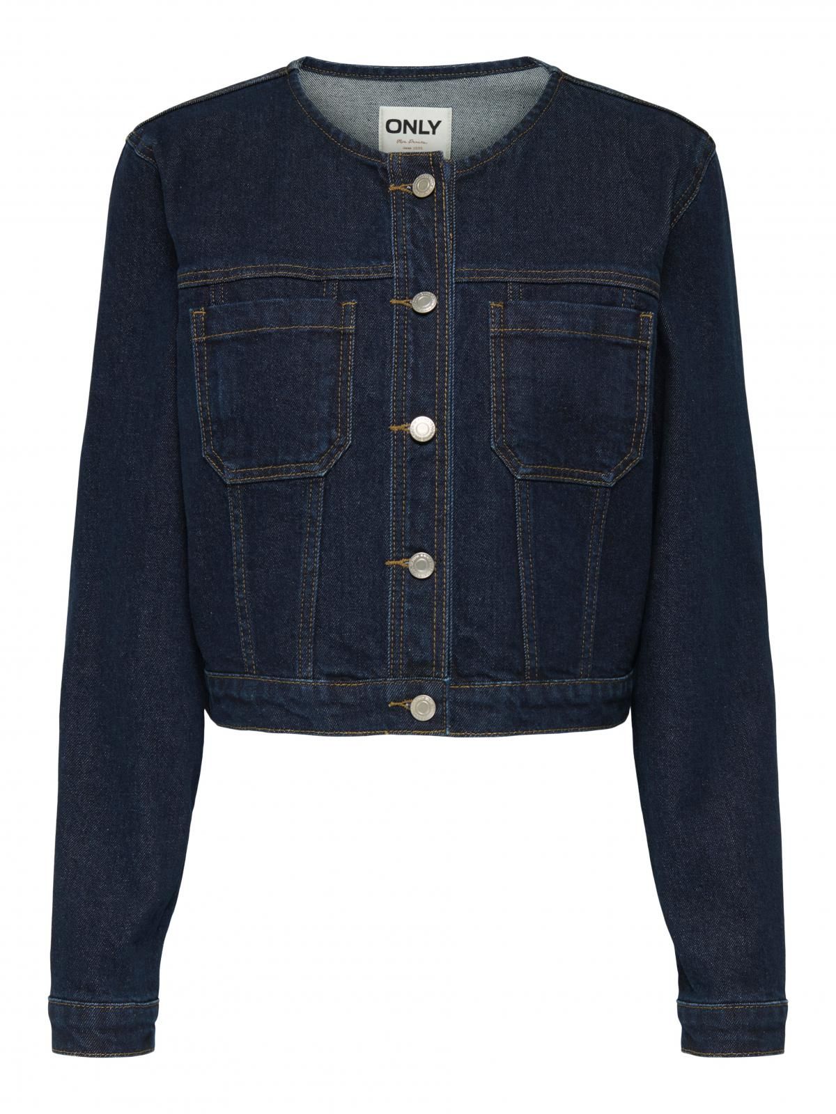 온리 테크니컬 데님 크롭 재킷 15356828_2114_1216558 BLUE / DARK BLUE DENIM - 상세 이미지 4