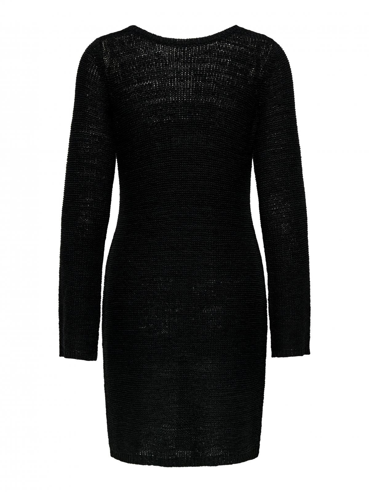 온리 데일리 라운드넥 니트 미니 원피스 블랙 15339433_2161 BLACK / BLACK - 상세 이미지 4