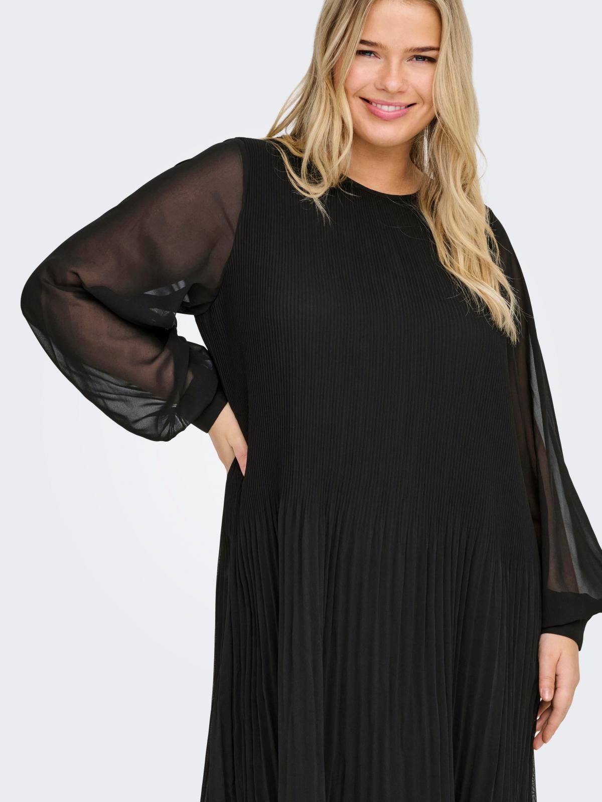 온리 빅사이즈 시스루 블랙 미니 원피스 15377753_2161 BLACK / BLACK 이미지 6