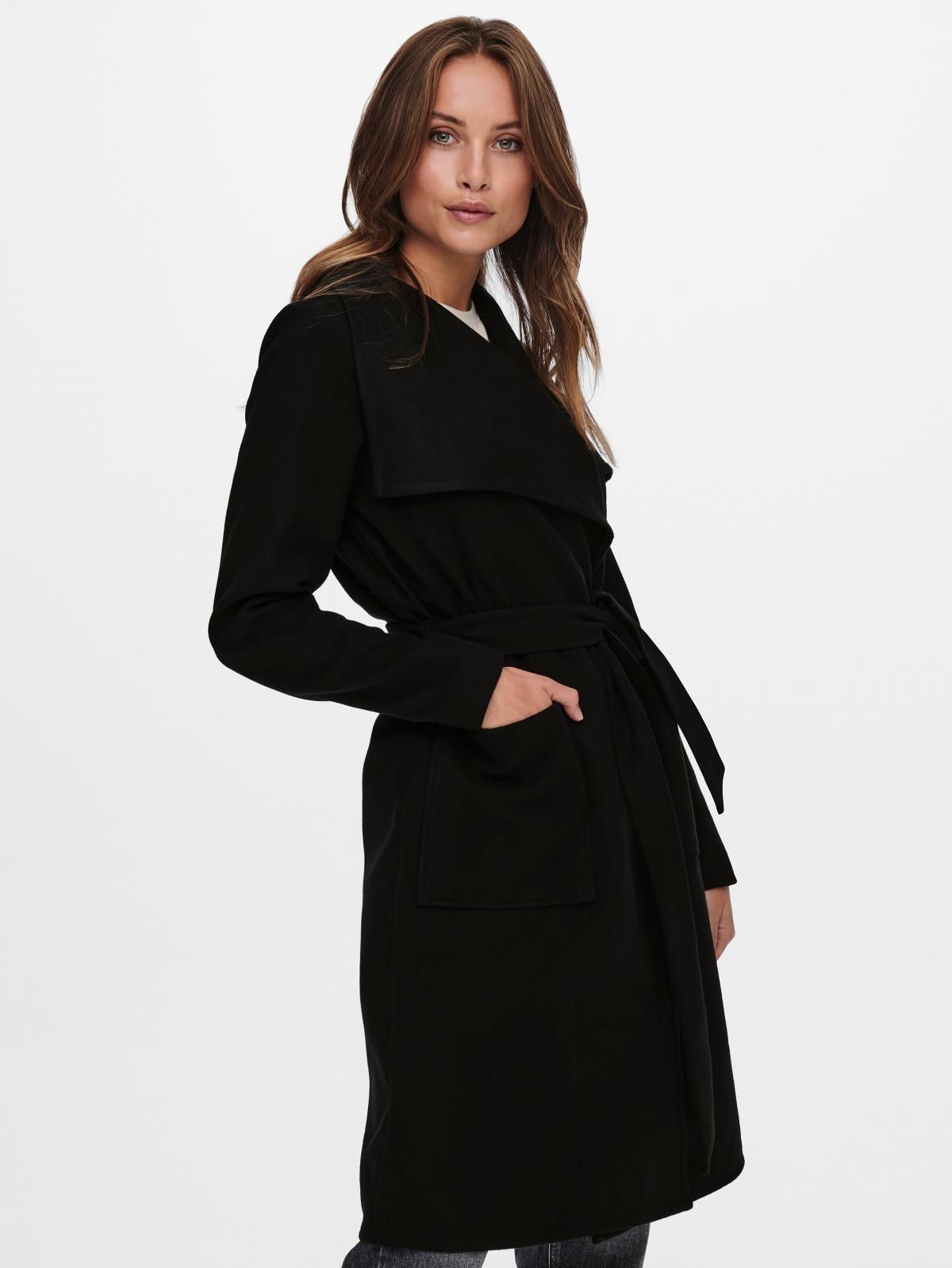 온리 베이직 블랙 벨트 트렌치코트 15233406_2161 BLACK / BLACK 이미지 6