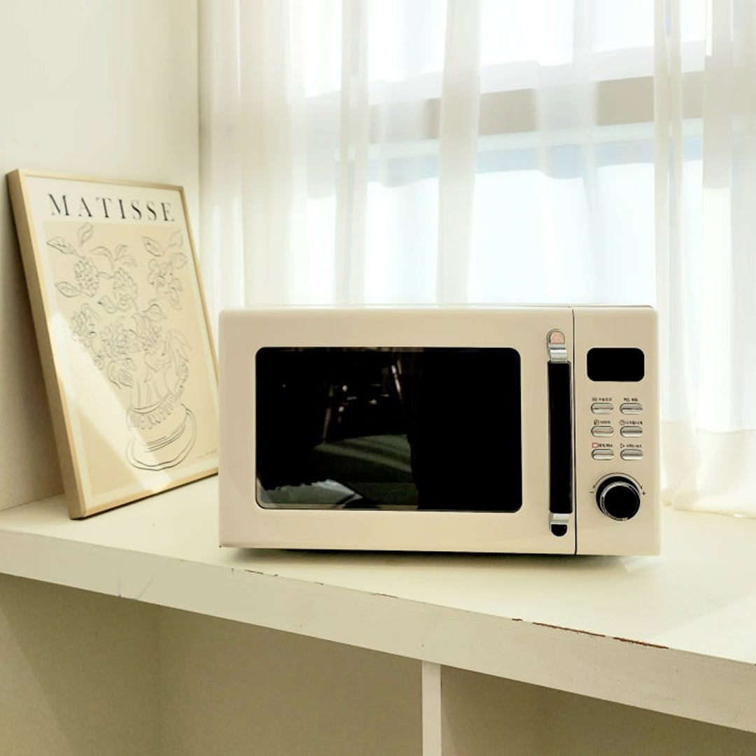풀무원 레트로 전자식 전자레인지 20L MS20D0TC (크림베이지)