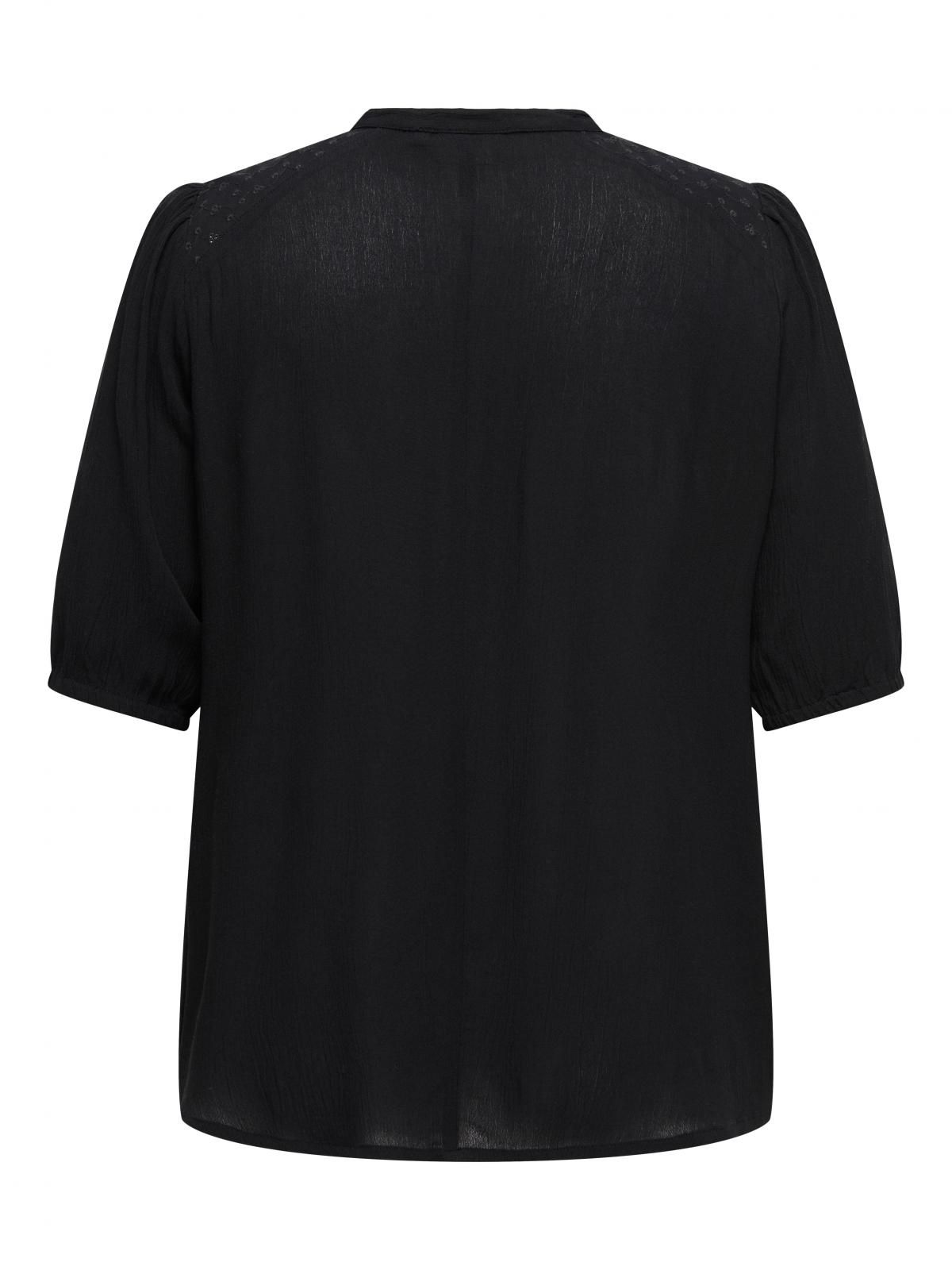 온리 빅사이즈 소프트 비스코스 블라우스 15345789_2161 BLACK / BLACK - 상세 이미지 4