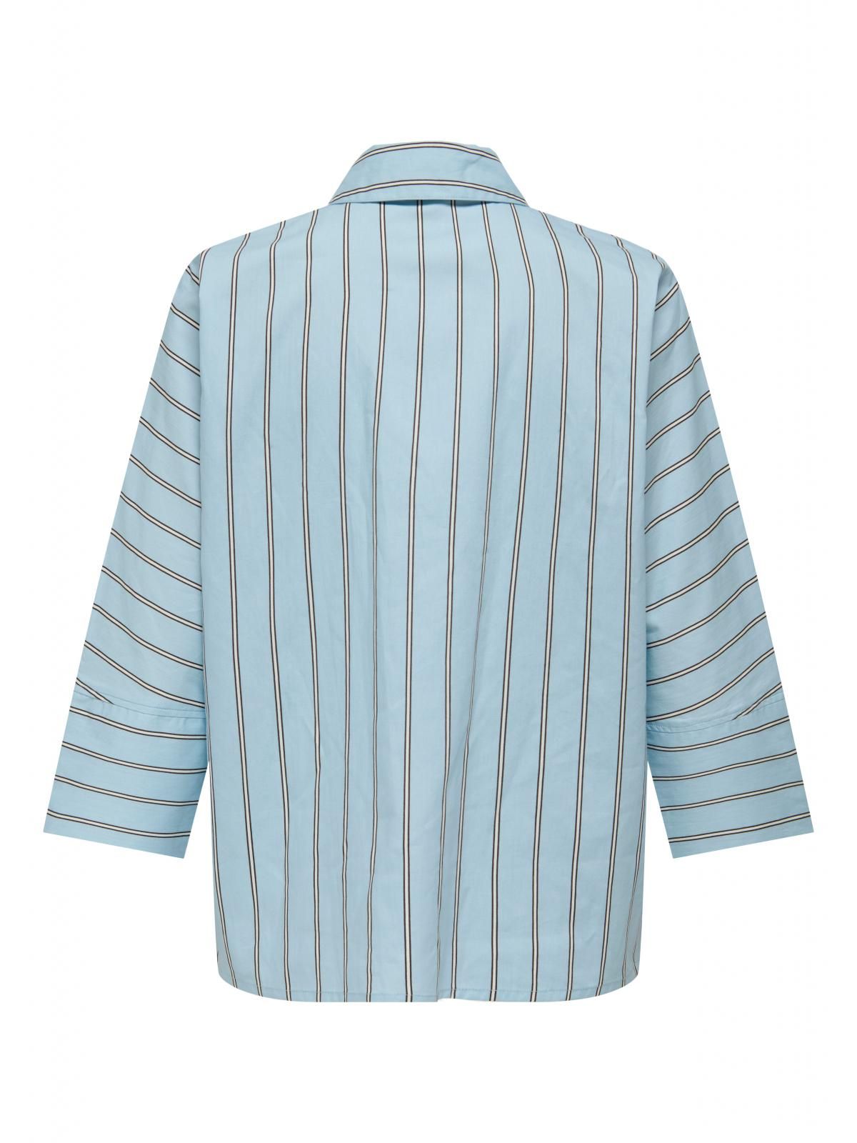 온리 스트라이프 오버핏 코튼 긴팔 셔츠 15363650_1243_1236110 BLUE / CASHMERE BLUE - 상세 이미지 5