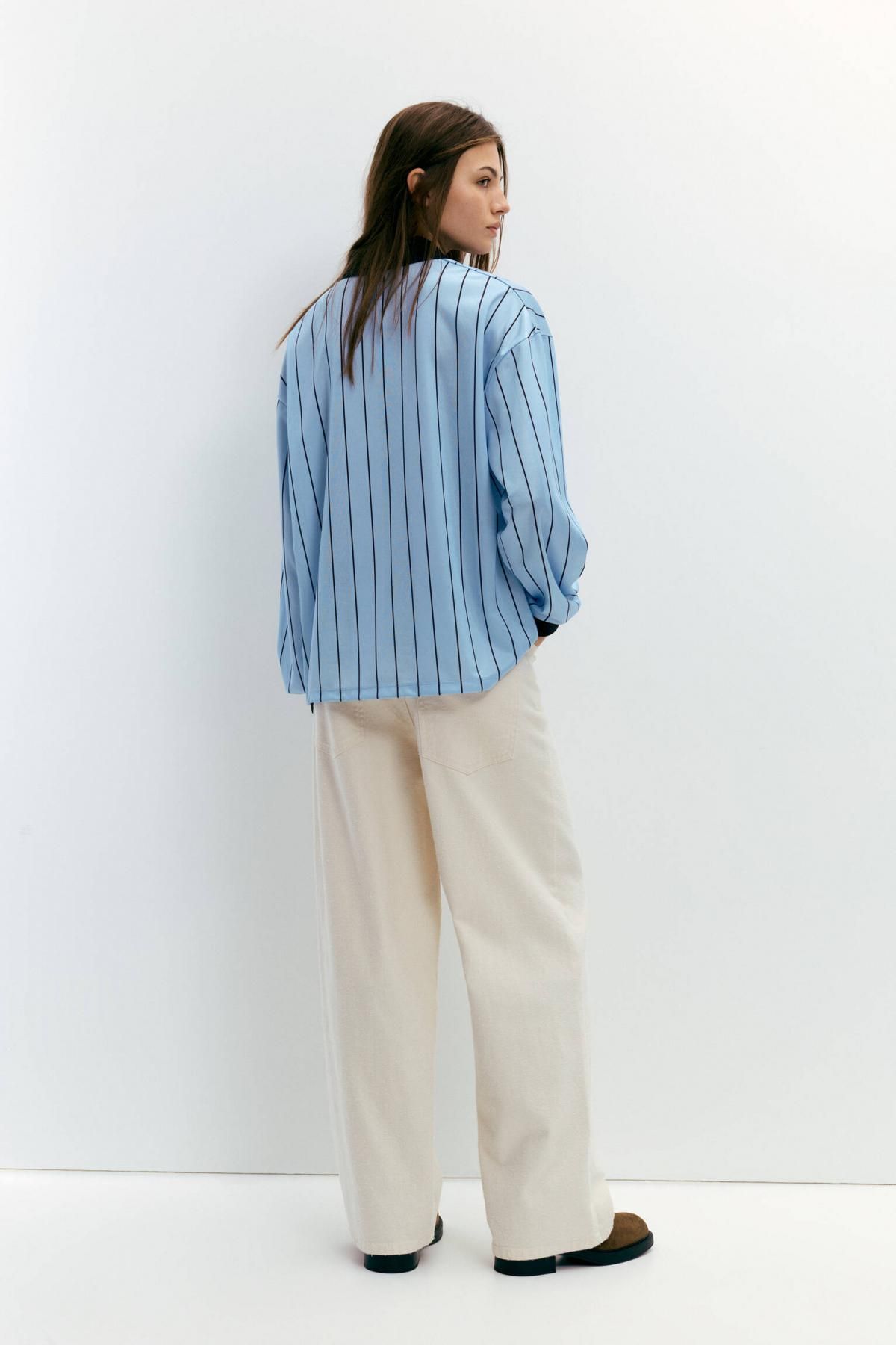 풀앤베어 블루 스트라이프 풋볼 긴팔 티셔츠 7153/389 PALE BLUE - 상세 이미지 3