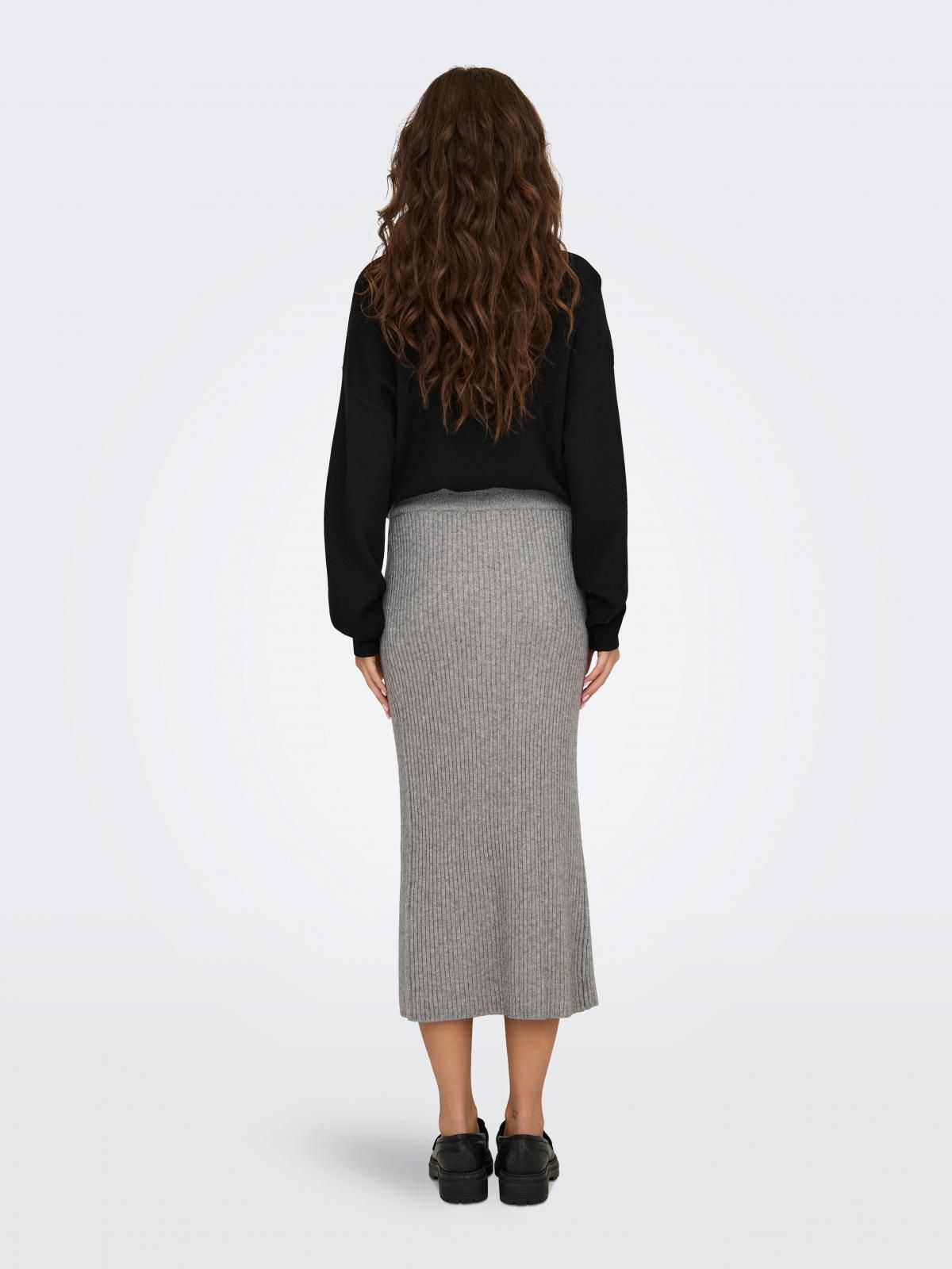 온리 미니멀 랩 미디 스커트 15324653_2382 GREY / MEDIUM GREY MELANGE - 상세 이미지 2