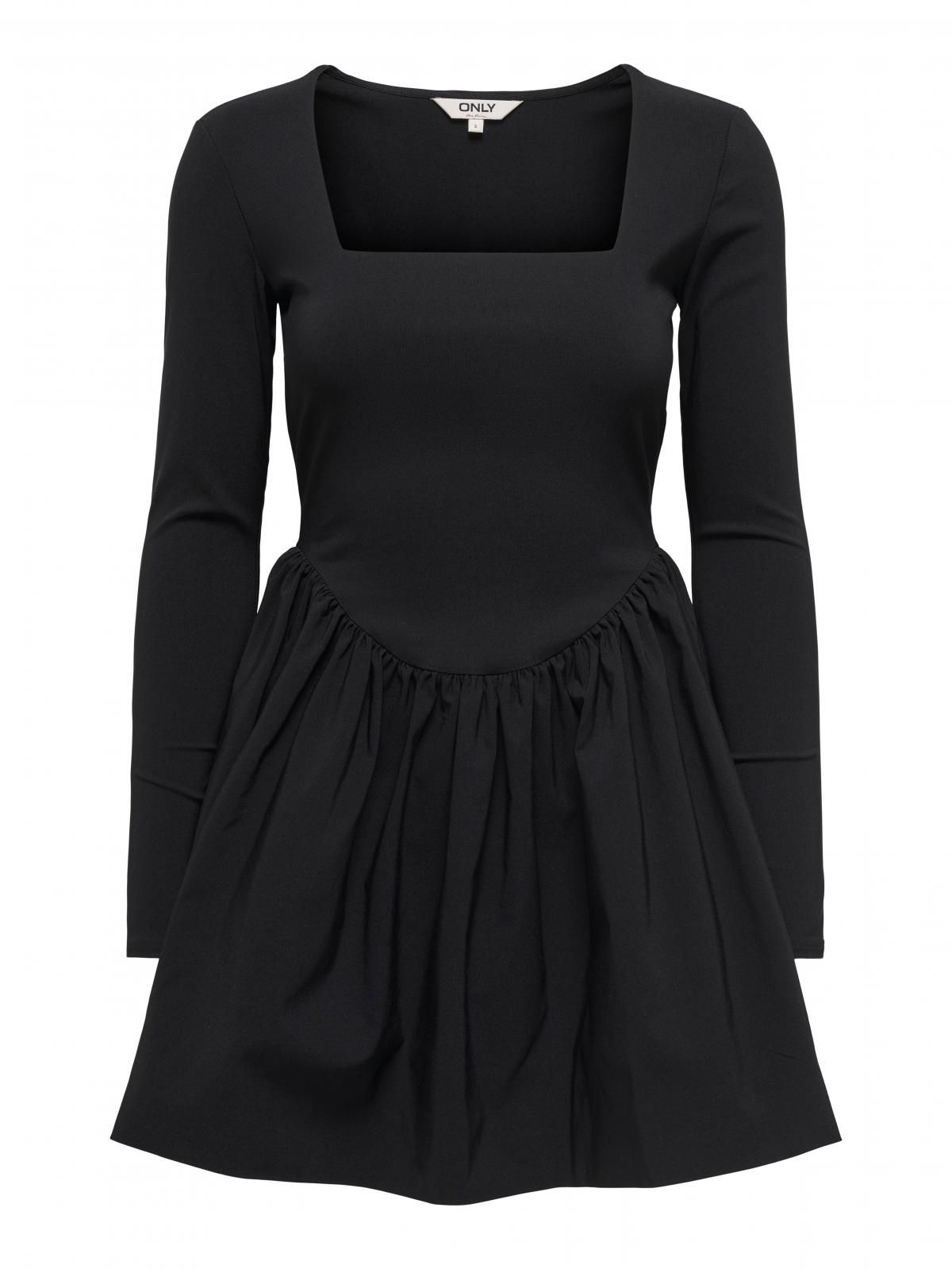 온리 스퀘어넥 미니 원피스 블랙 15365066_2161 BLACK / BLACK - 상세 이미지 3