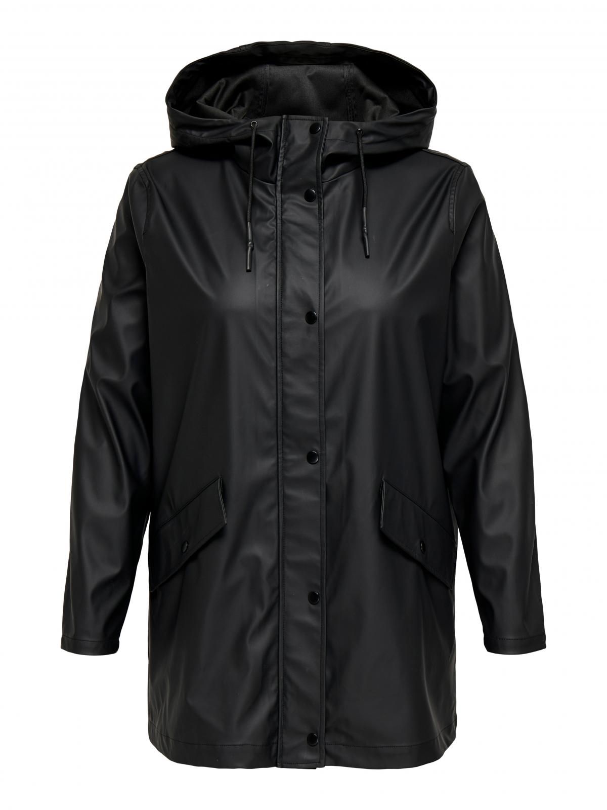 온리 빅사이즈 테크니컬 방수 후드 레인코트 15363648_2161 BLACK / BLACK - 상세 이미지 3