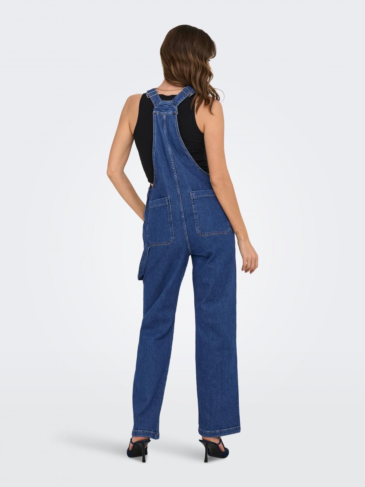 온리 데님 스트레이트핏 오버롤 점프수트 15292622_2115 BLUE / MEDIUM BLUE DENIM - 상세 이미지 2
