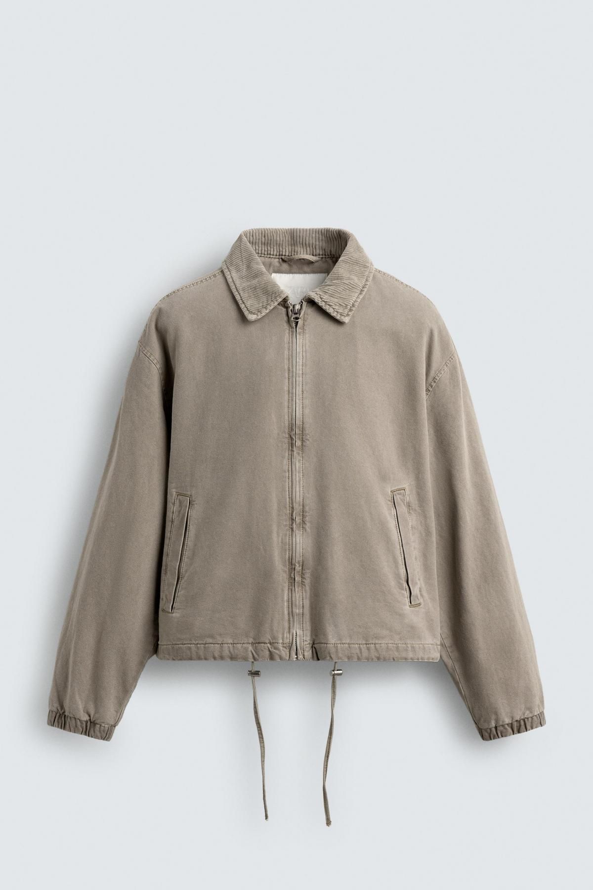 자라 코듀로이 카라 라이트 패디드 재킷 0122/321 BEIGE - 상품 이미지