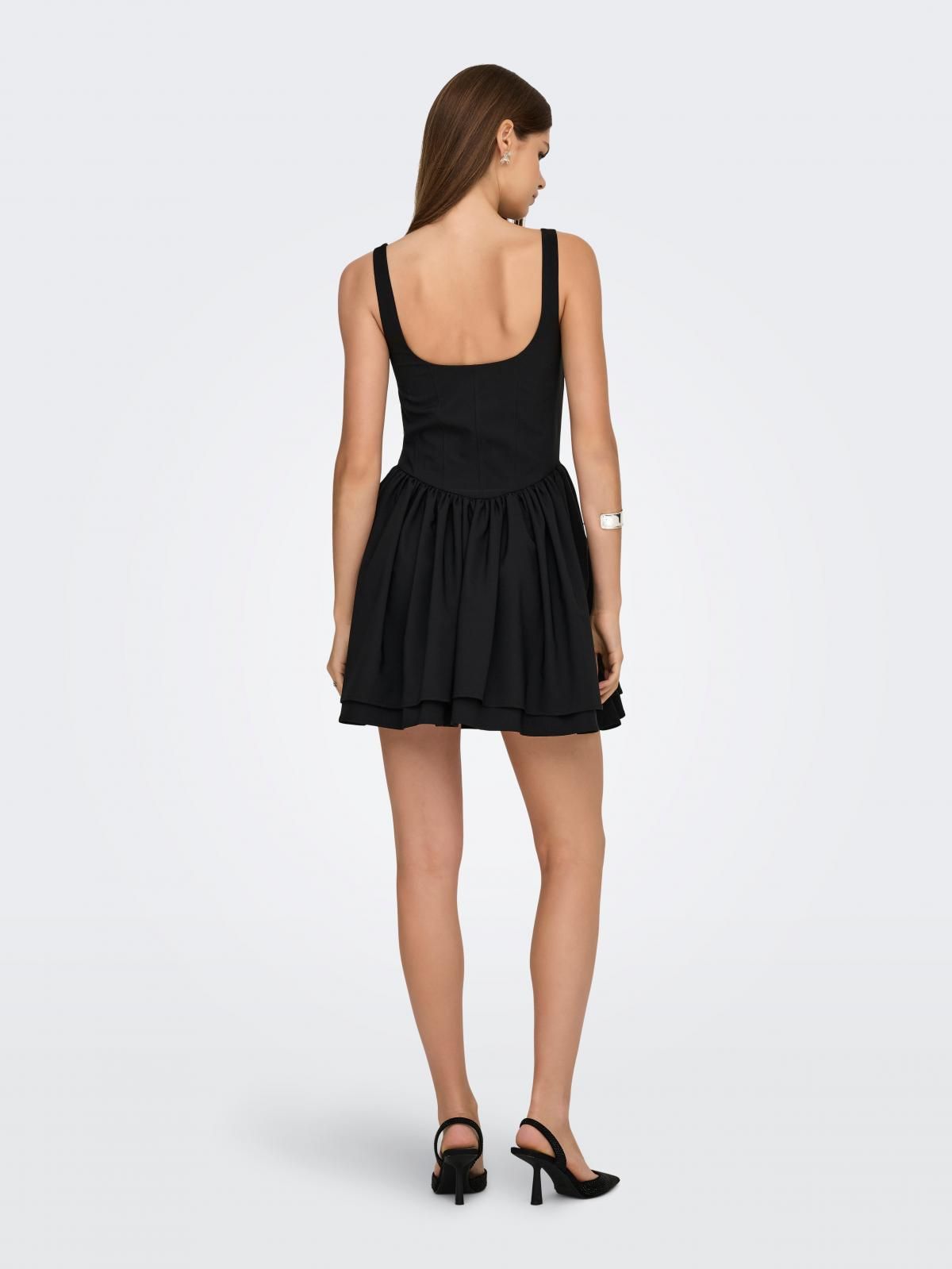 온리 베이직 슬리브리스 미니 원피스 블랙 15365072_2161 BLACK / BLACK - 상세 이미지 2
