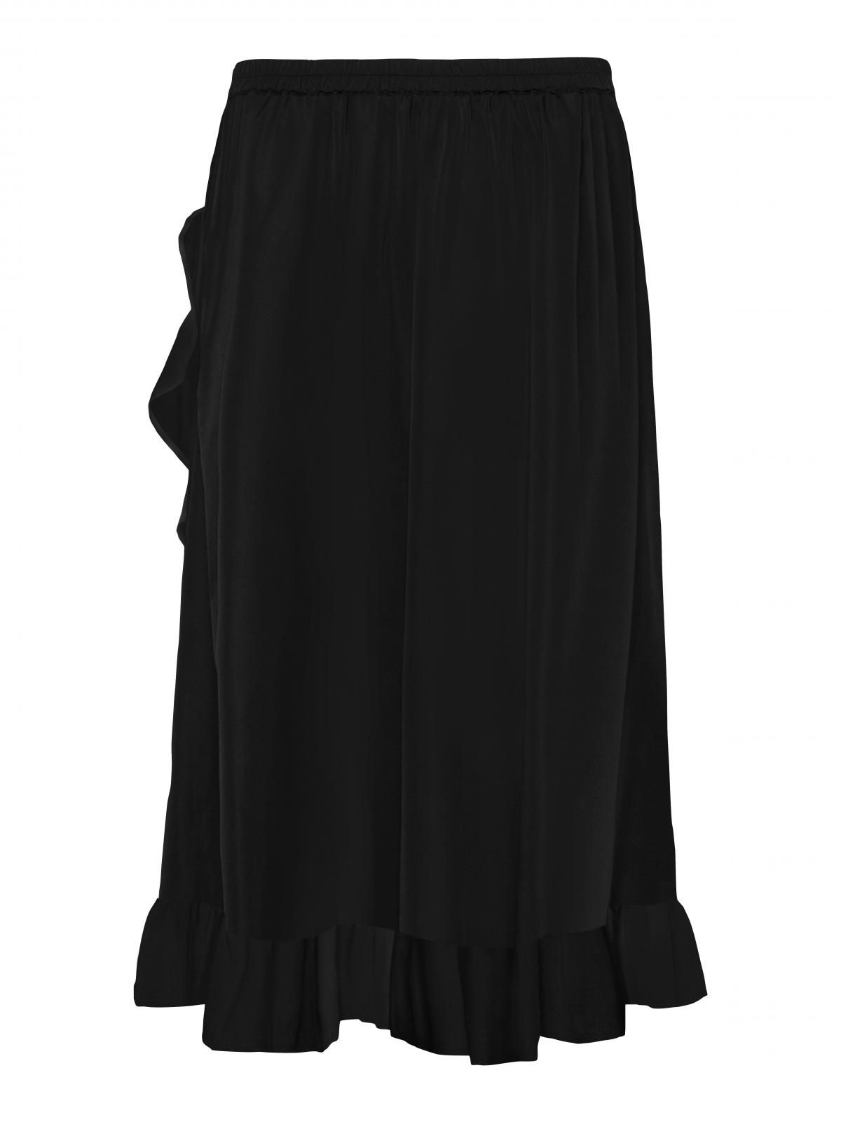 온리 빅사이즈 엘라스틱 러플 미디 스커트 15336575_2161 BLACK / BLACK - 상세 이미지 4