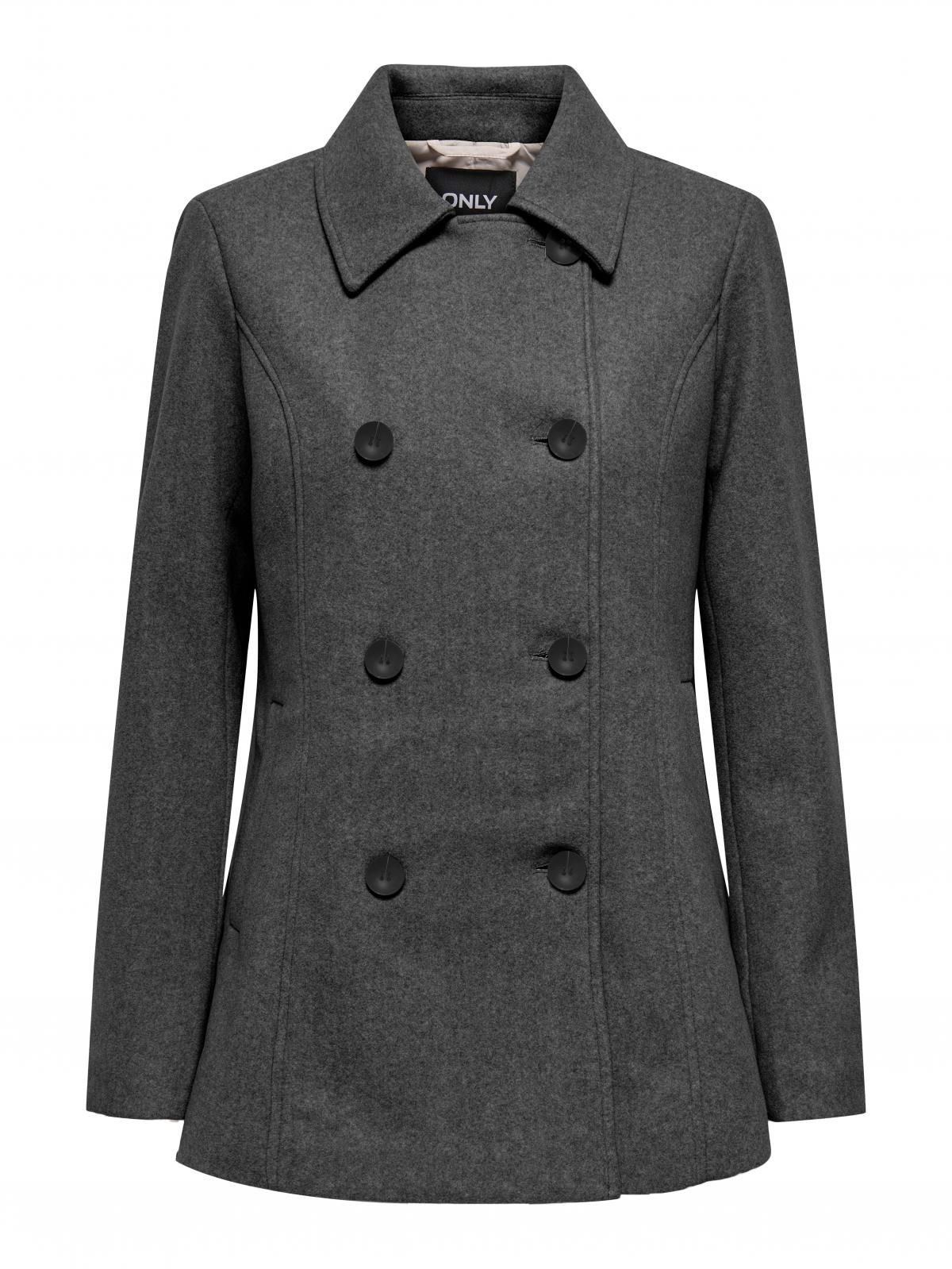 온리 클래식 더블버튼 울 테크니컬 숏코트 15349215_2383 GREY / DARK GREY MELANGE - 상세 이미지 3