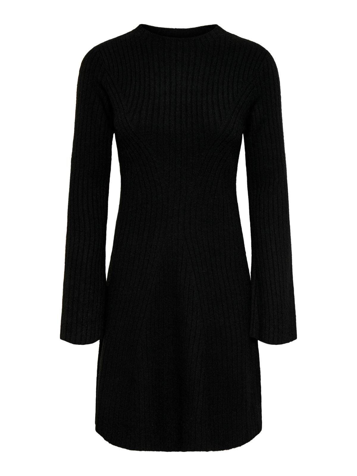 온리 베이직 라운드넥 니트 미니 원피스 15371565_2161 BLACK / BLACK - 상세 이미지 3
