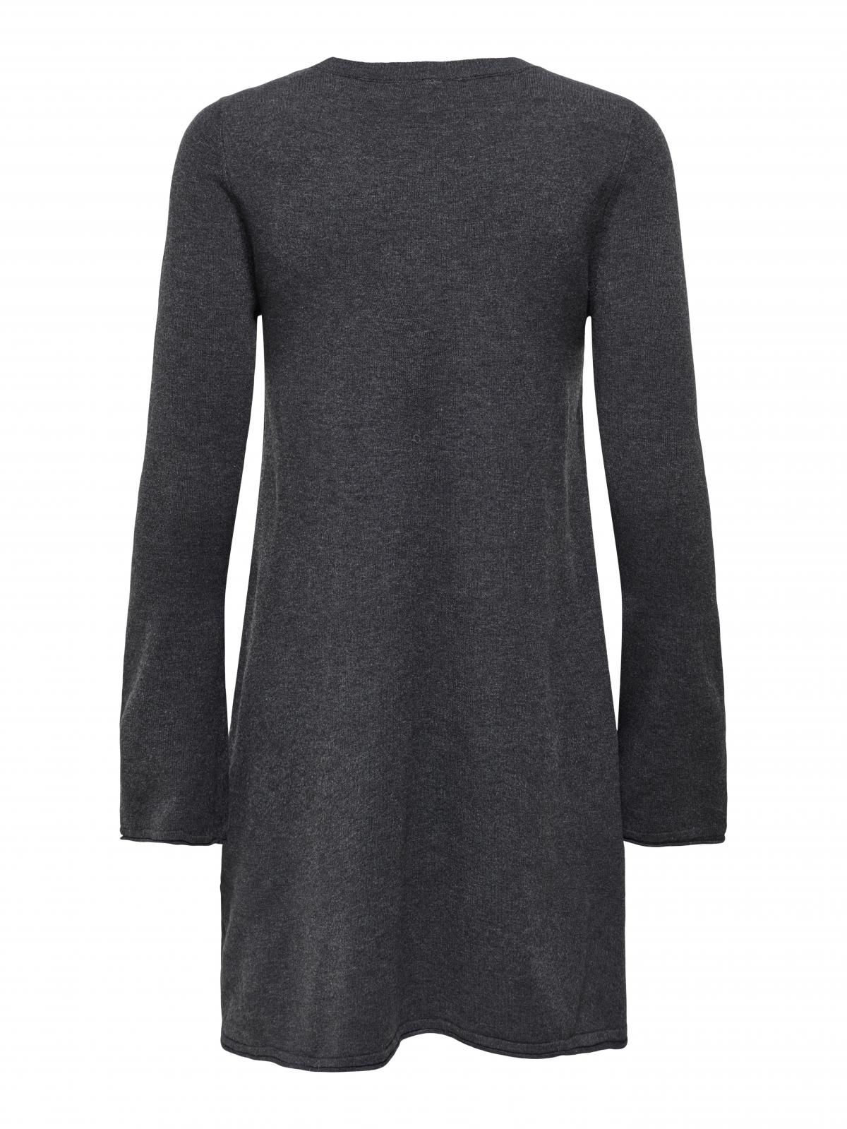 온리 니트 라운드넥 루즈핏 미니 원피스 15349936_2383 GREY / DARK GREY MELANGE - 상세 이미지 4