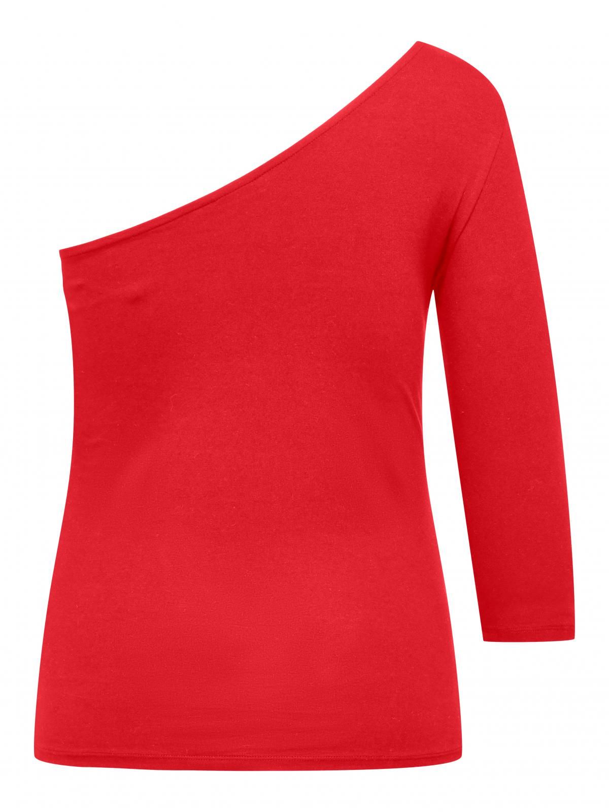온리 페미닌 원숄더 탑 레드 15346124_767 RED / MARS RED - 상세 이미지 4