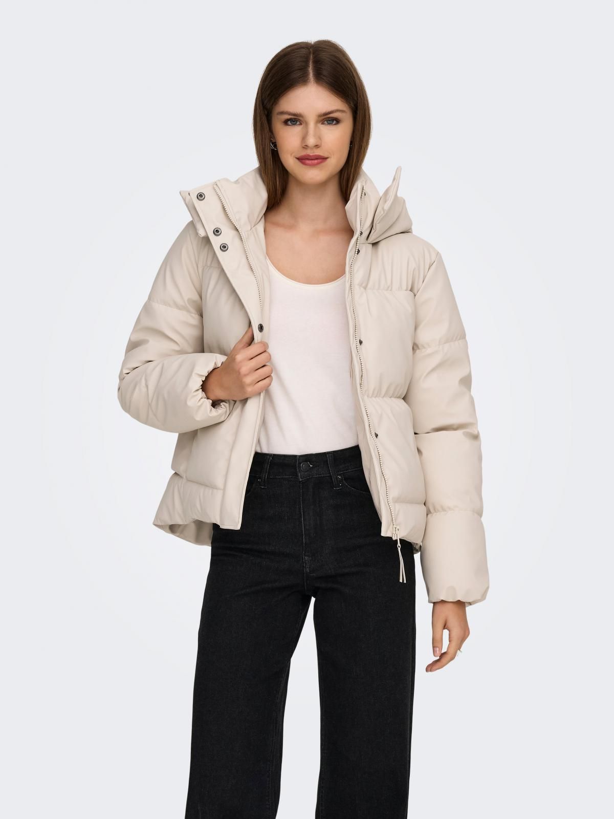 온리 테크니컬 숏 패딩 아이보리 재킷 15365796_115 BEIGE / PUMICE STONE - 상세 이미지 2