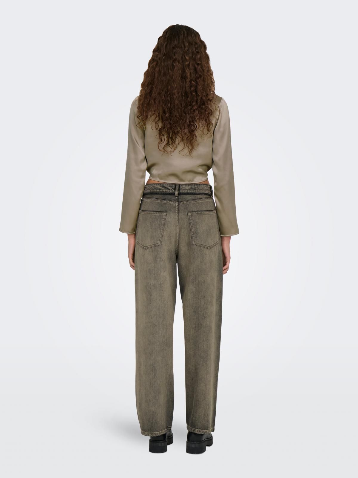 온리 크롭 브이넥 리본 스트링 블라우스 15331792_4481 GREY / PURE CASHMERE - 상세 이미지 2