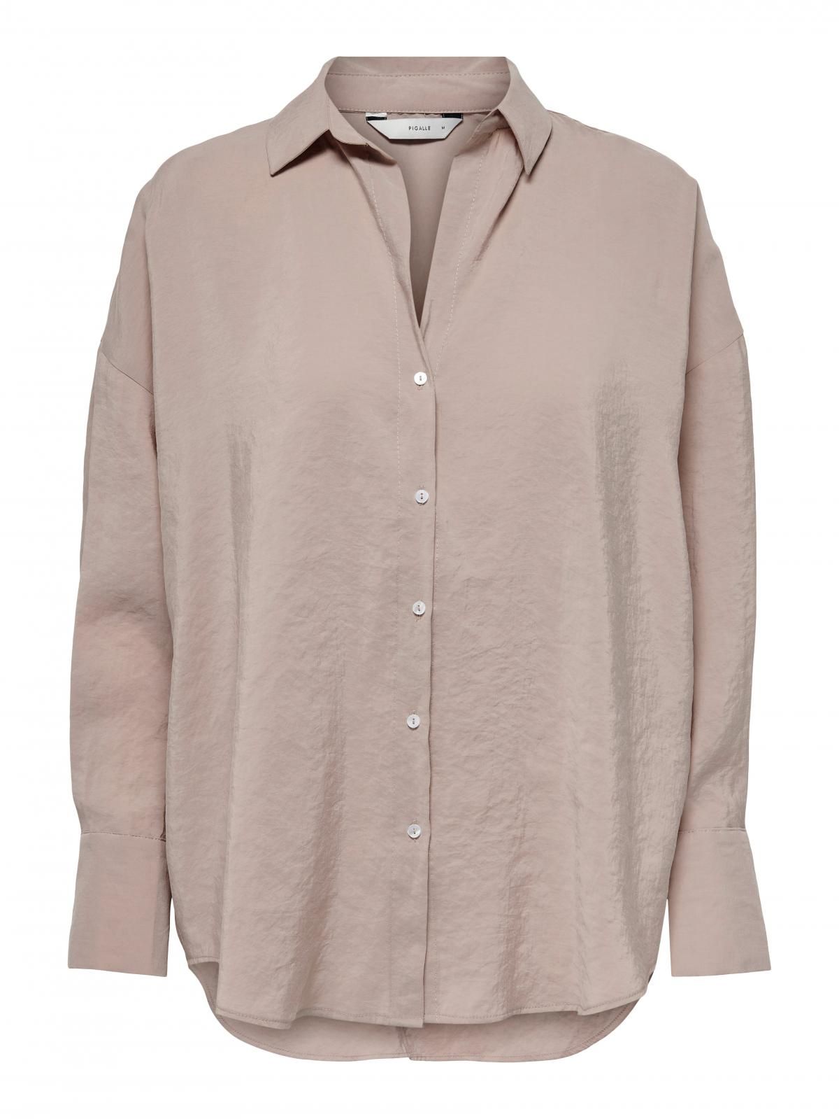 온리 오버사이즈 베이지 테크니컬 셔츠 15272523_111 BROWN / SILVER MINK - 상세 이미지 3