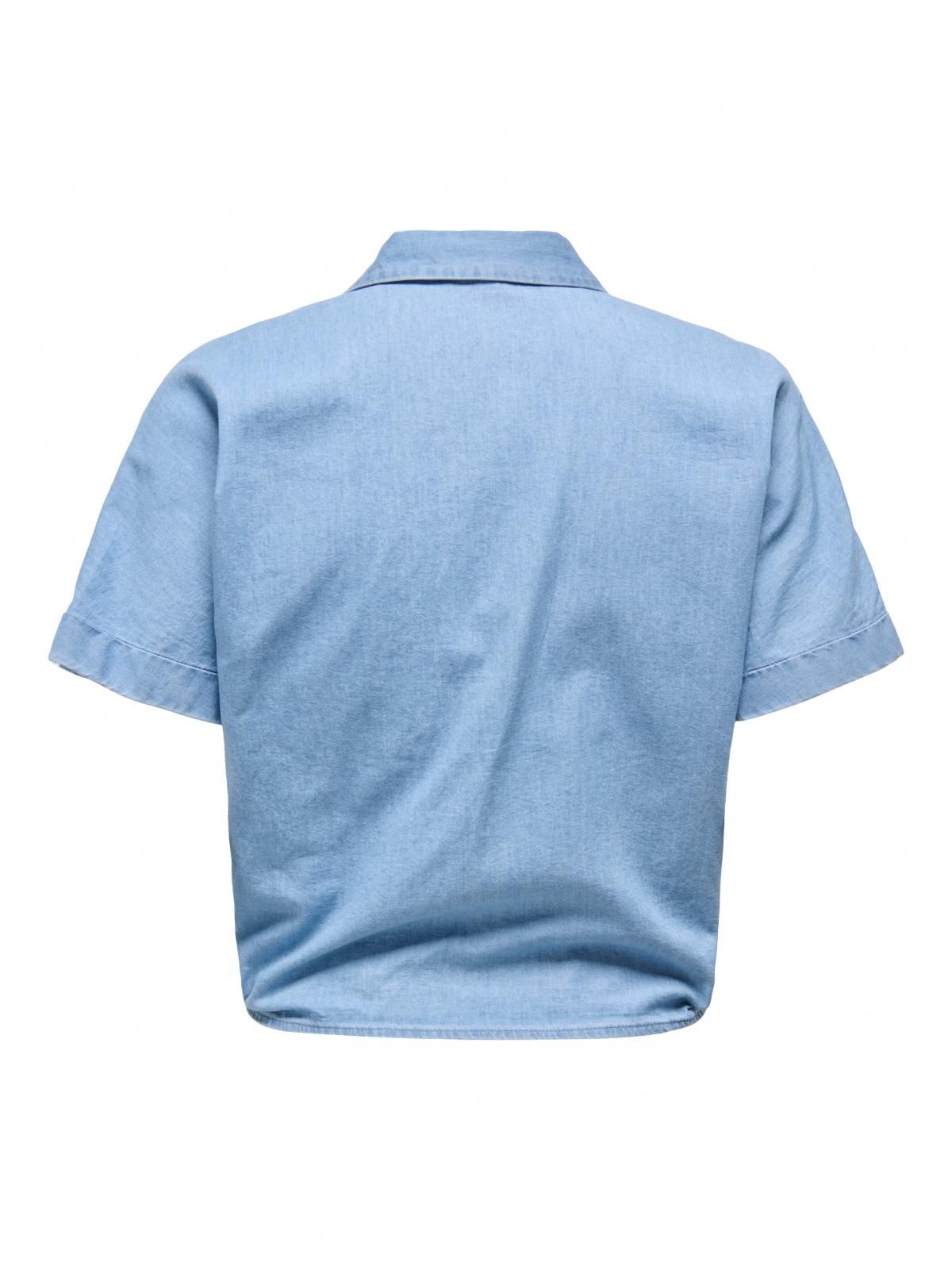 온리 테크니컬 라이트 매듭 반팔 셔츠 15348893_2116 BLUE / LIGHT BLUE DENIM - 상세 이미지 4