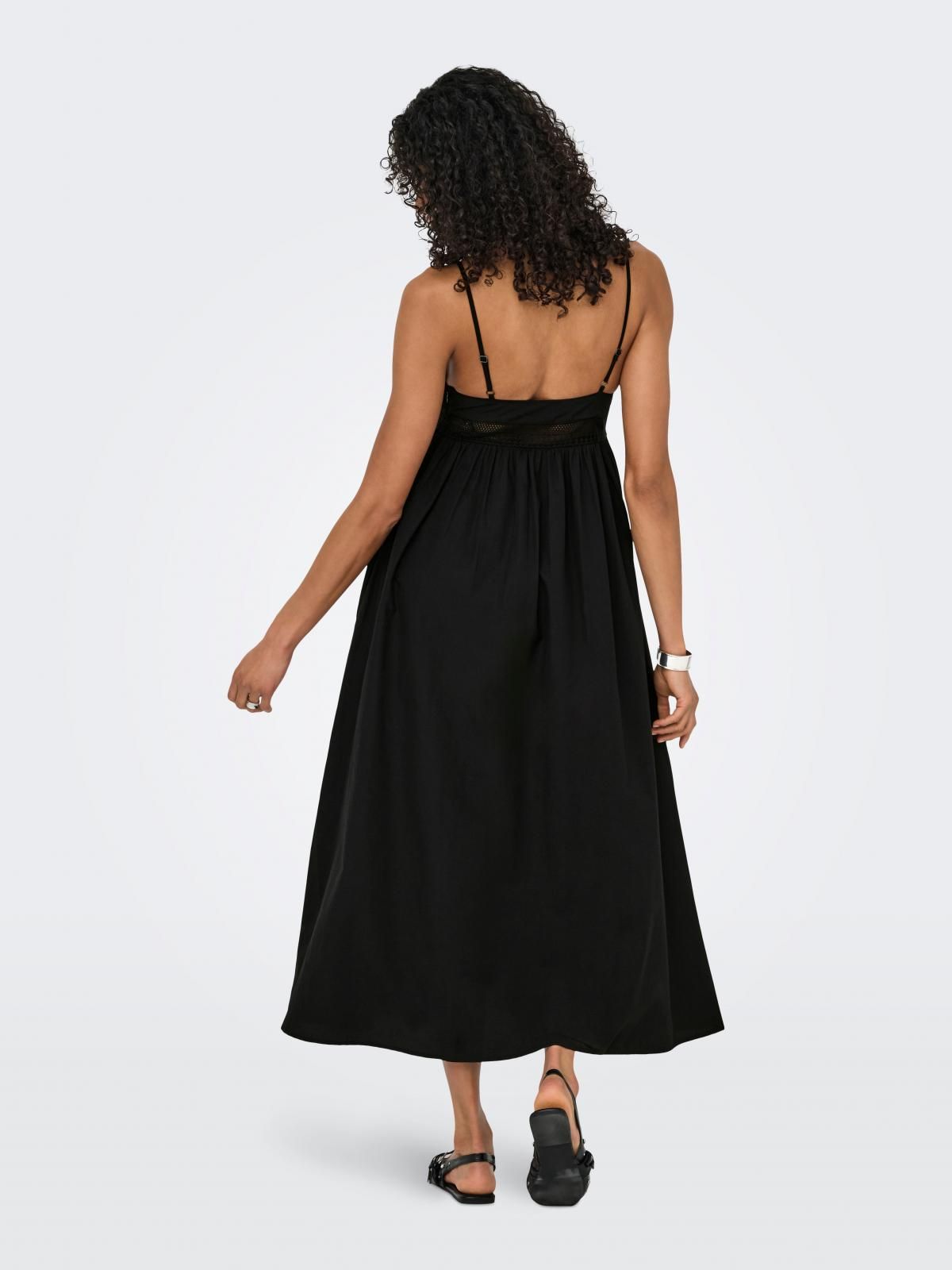 온리 트렌디 스트랩 브이넥 롱 원피스 15348867_2161 BLACK / BLACK - 상세 이미지 2