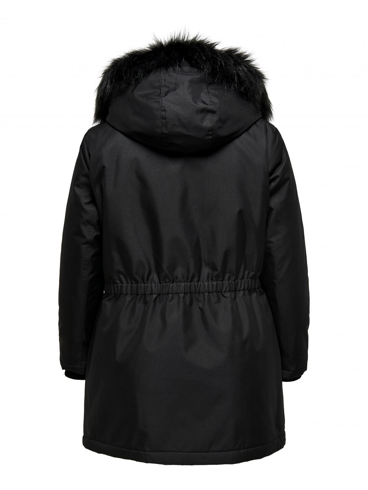온리 플러스사이즈 퍼후드 롱 파카 15185999_2161_889535 BLACK / BLACK - 상세 이미지 4