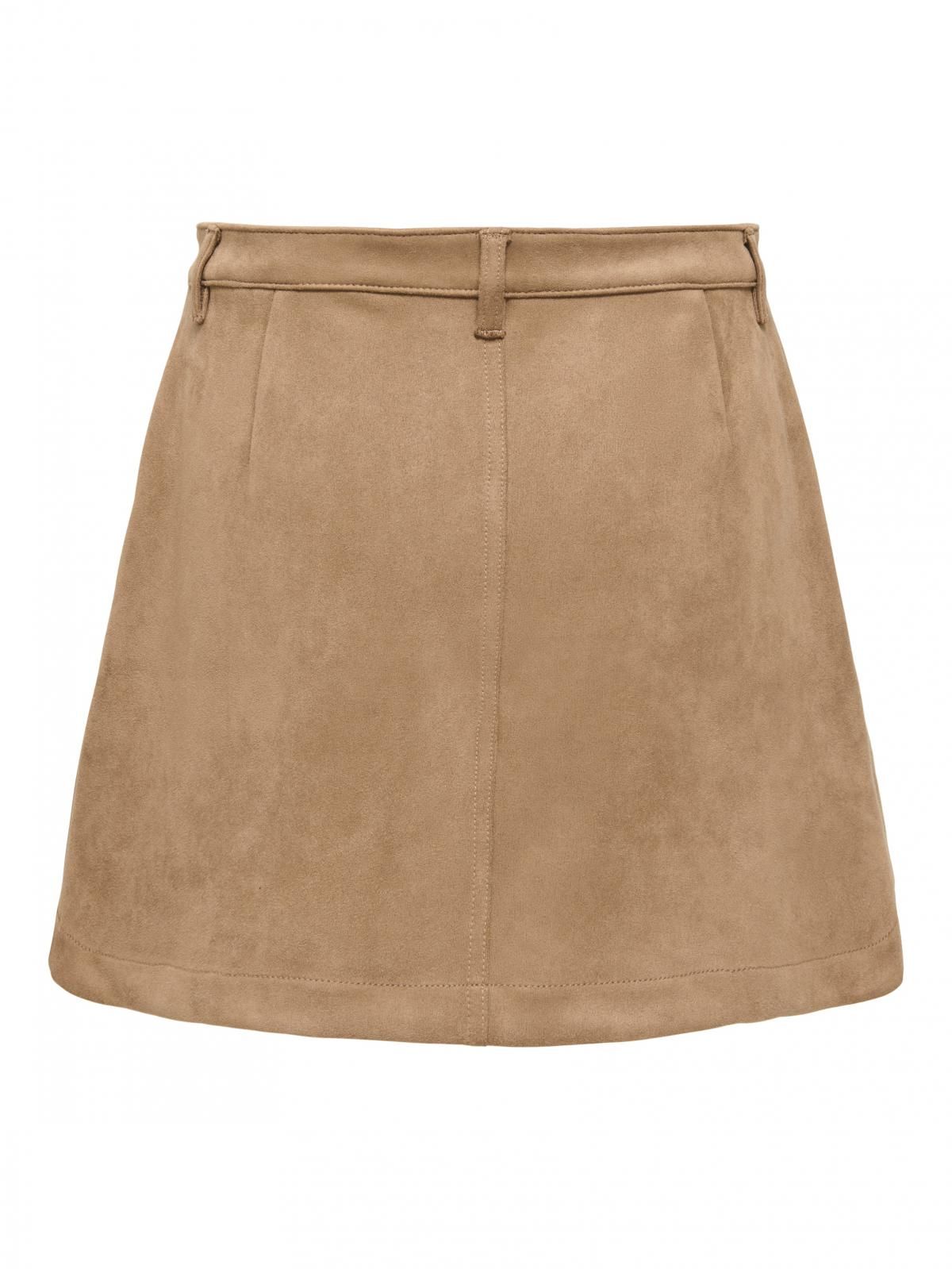 온리 테크니컬 버튼 포인트 미니 스커트 15351289_12943 BROWN / COCOA CREME - 상세 이미지 4