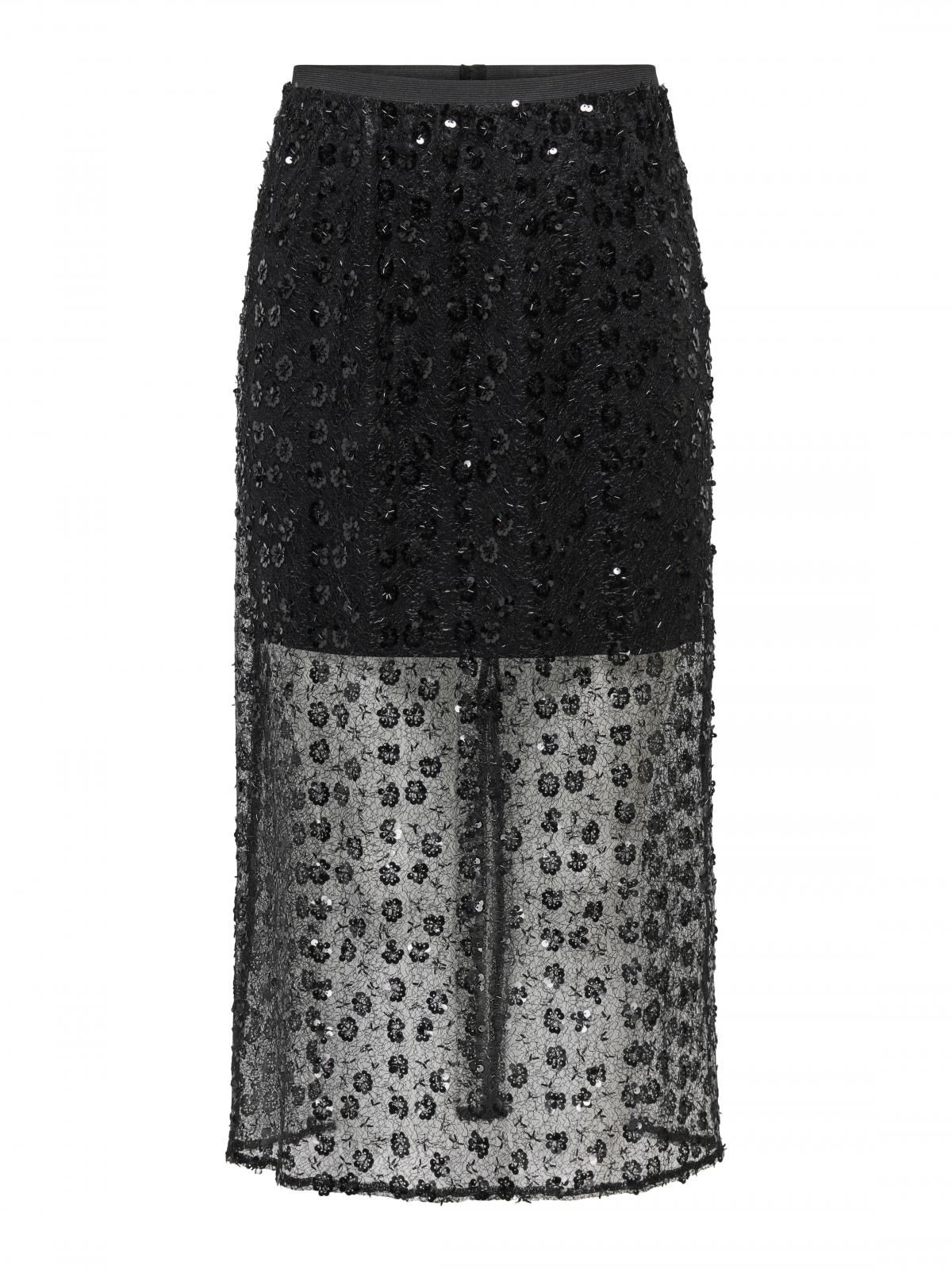 온리 시퀸 파티 미디 스커트 15374765_2161 BLACK / BLACK - 상세 이미지 3